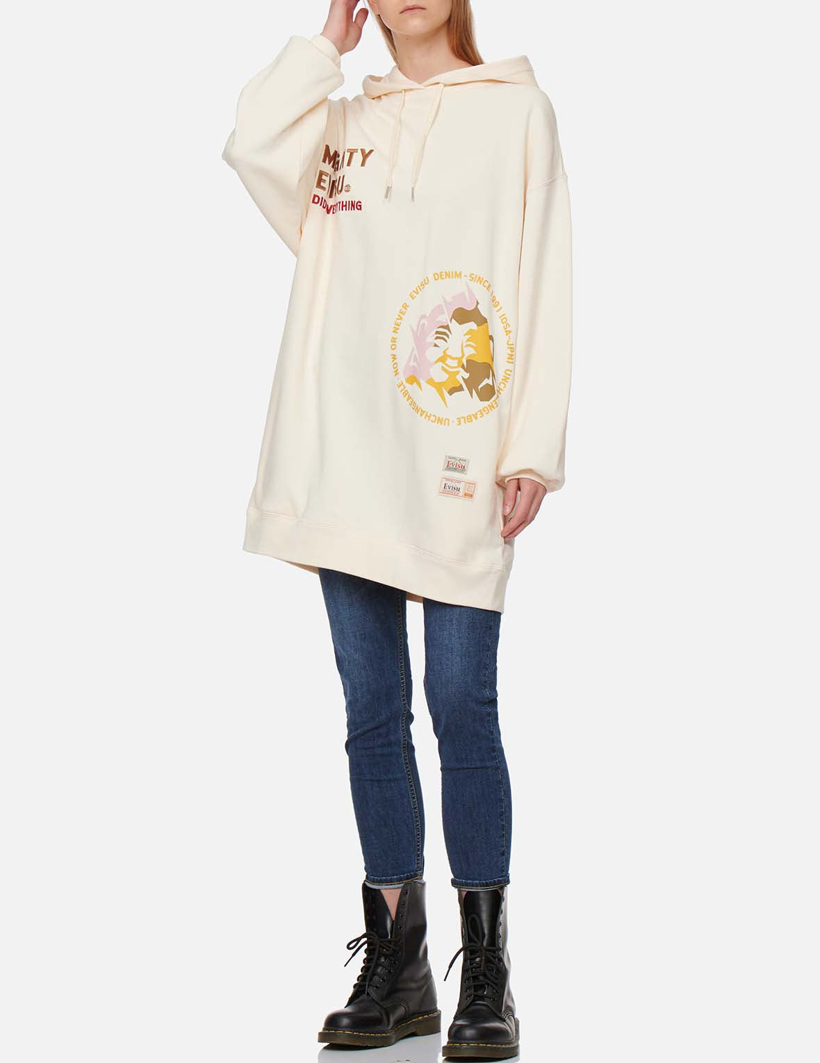 Godhead Print Hooded Sweatshirt Tunic