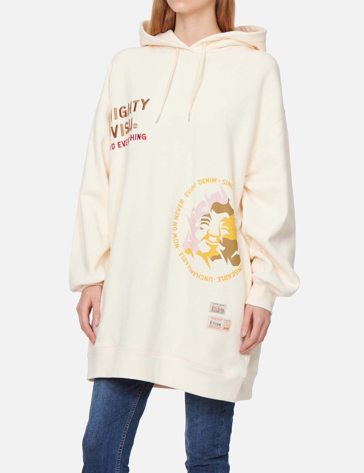 Godhead Print Hooded Sweatshirt Tunic