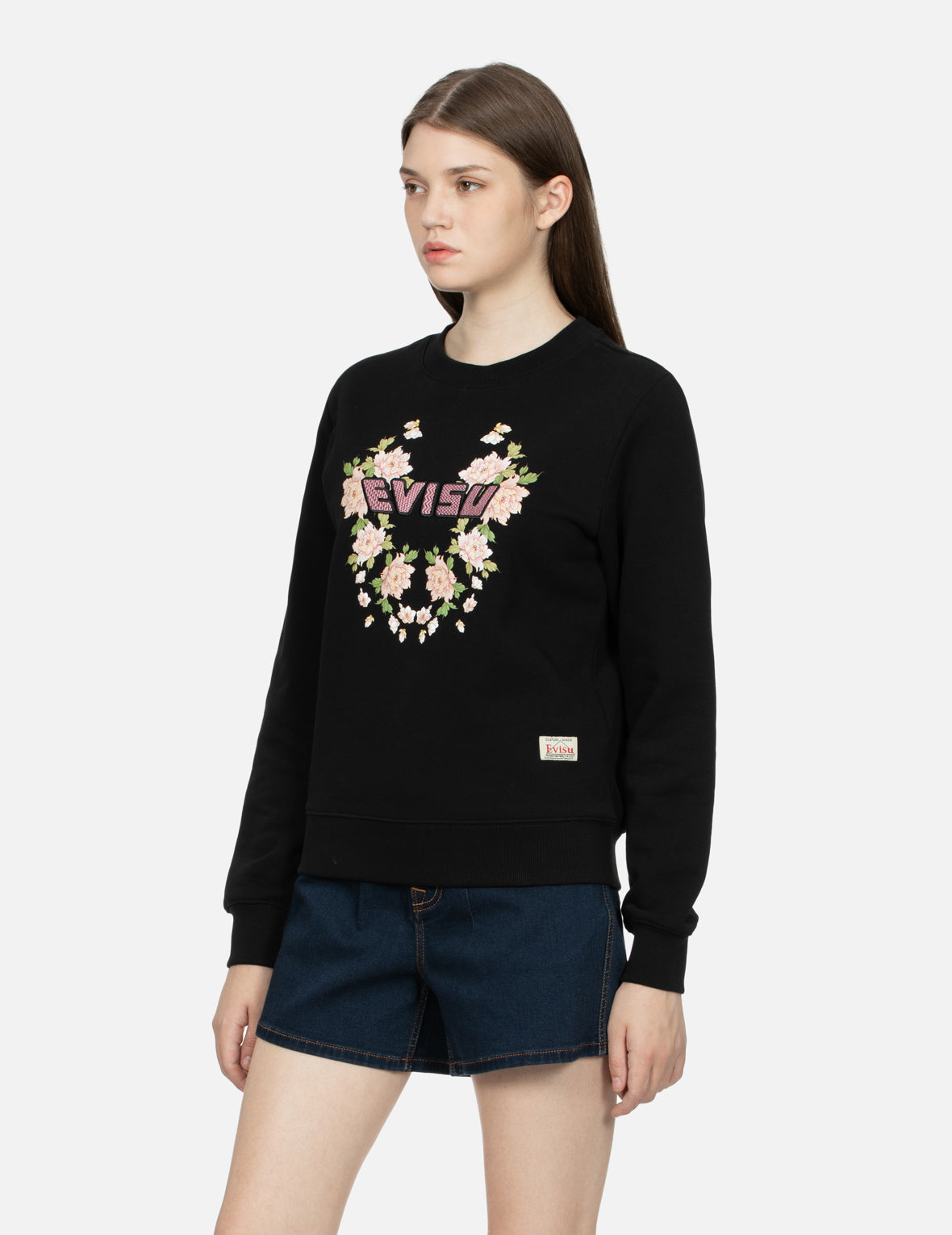 Floral Print with Logo Embroidery Regular Fit Sweatshirt