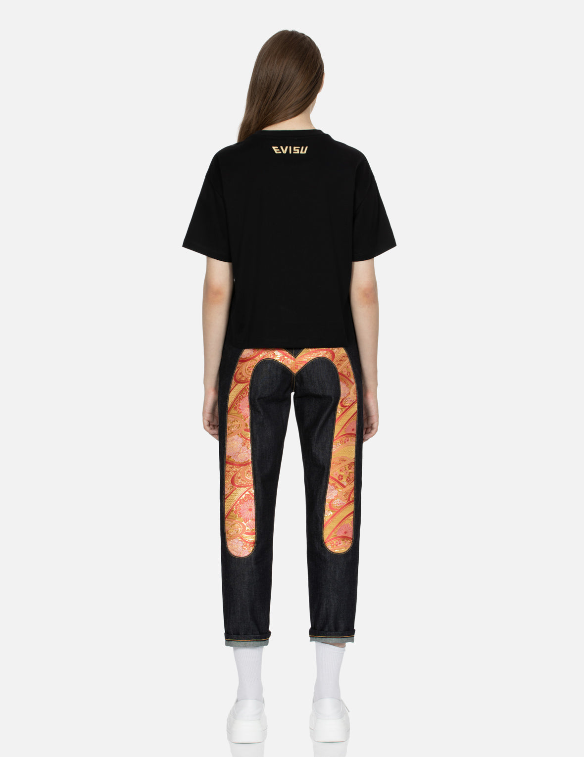 Brocade Seagull Appliqué Drop-shoulder T-shirt
