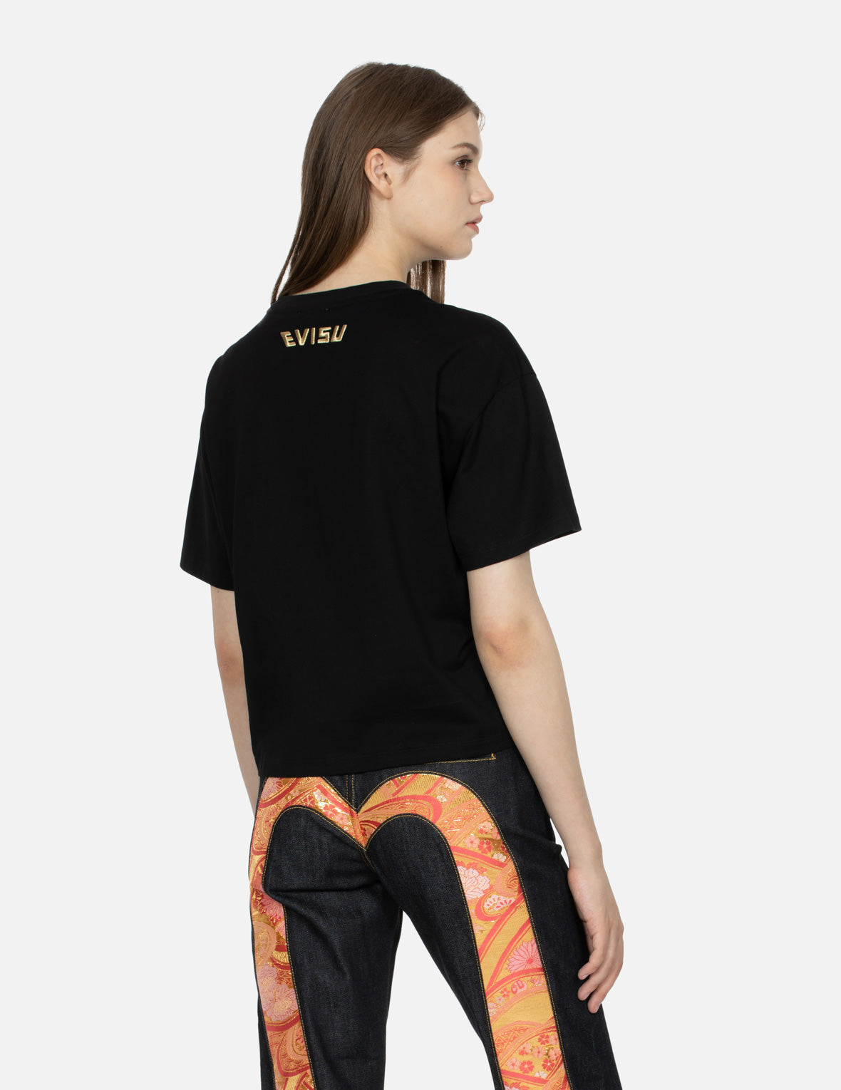 Brocade Seagull Appliqué Drop-shoulder T-shirt