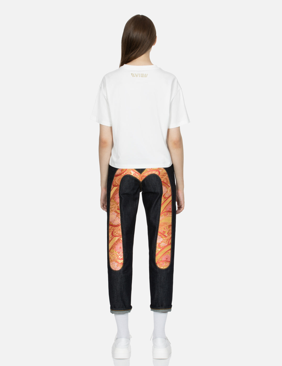 Brocade Seagull Appliqué Drop-shoulder T-shirt