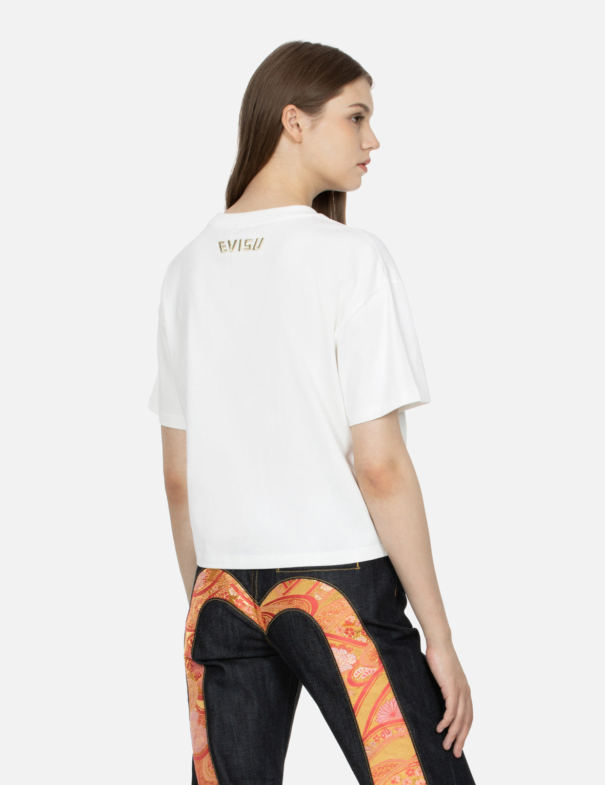 Brocade Seagull Appliqué Drop-shoulder T-shirt