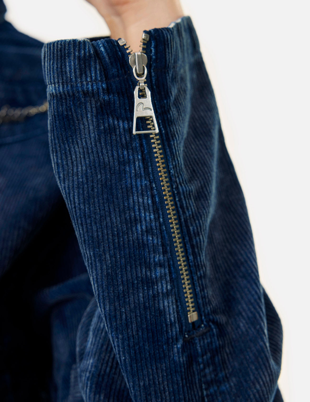 Logo Embroidery Fashion Fit Washed Corduroy Denim Jacket