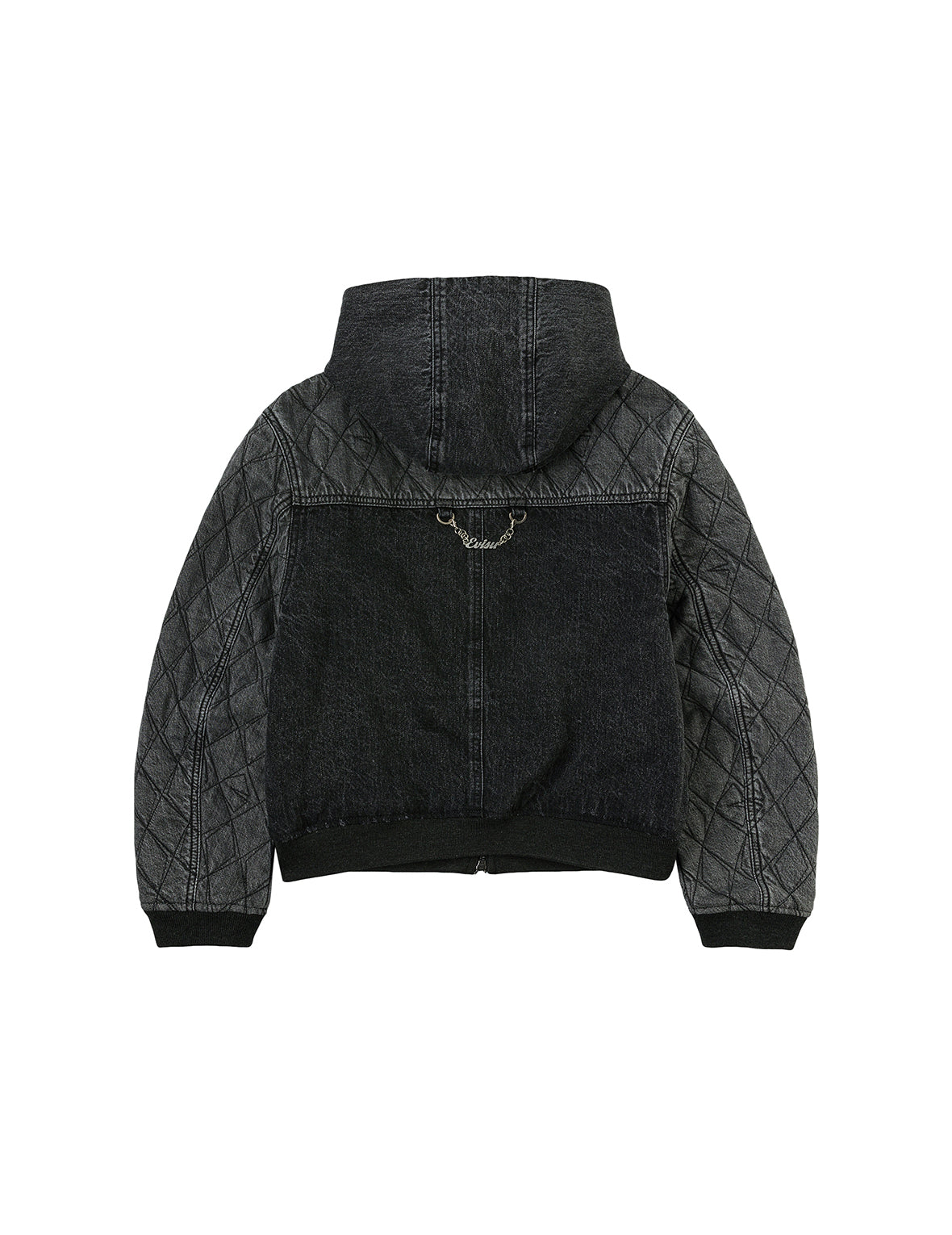 Seagull Embroidery Fashion Fit Hooded Padded Denim Jacket