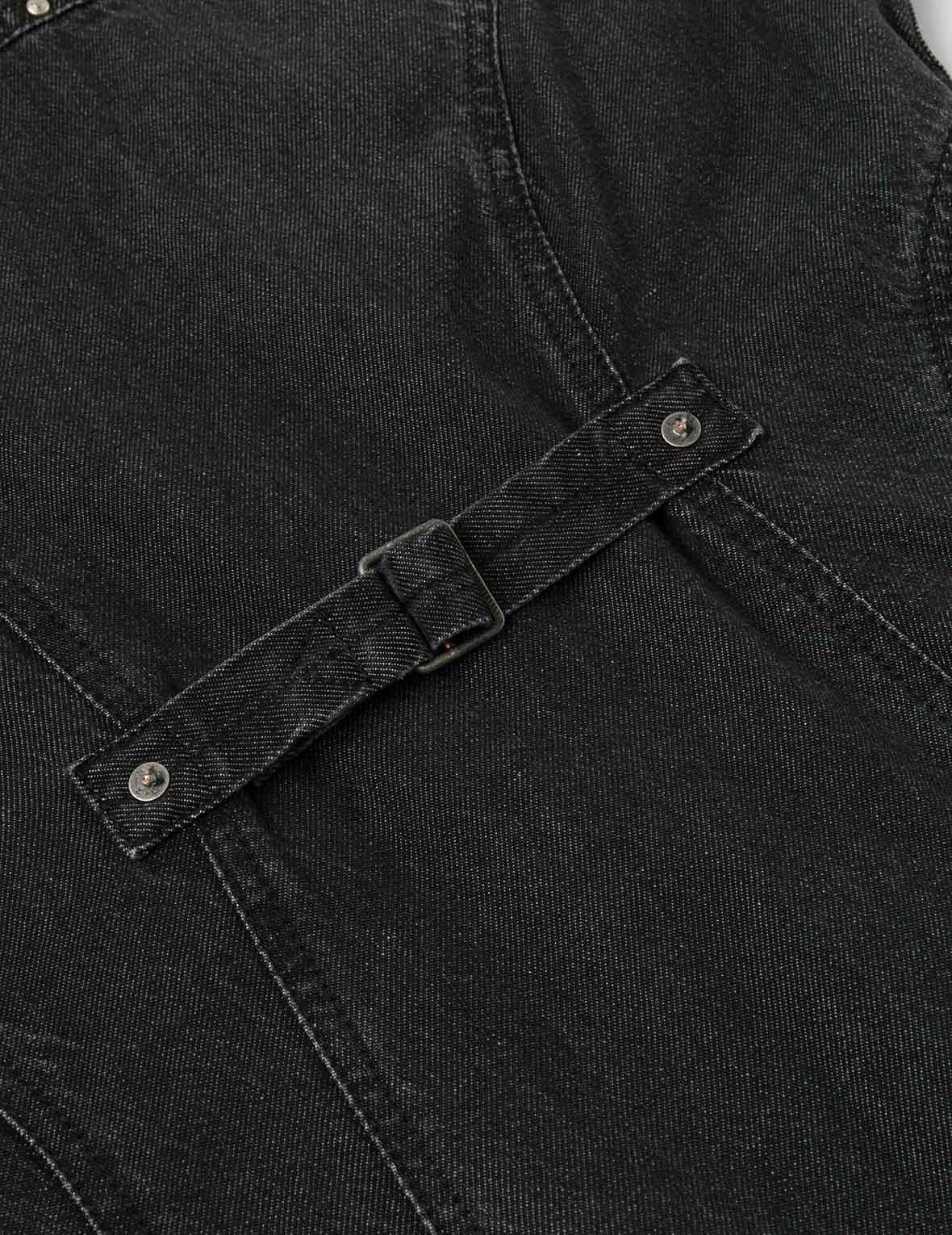 Seagull Embroidery with Studs Fashion Fit Denim Zipper Dress