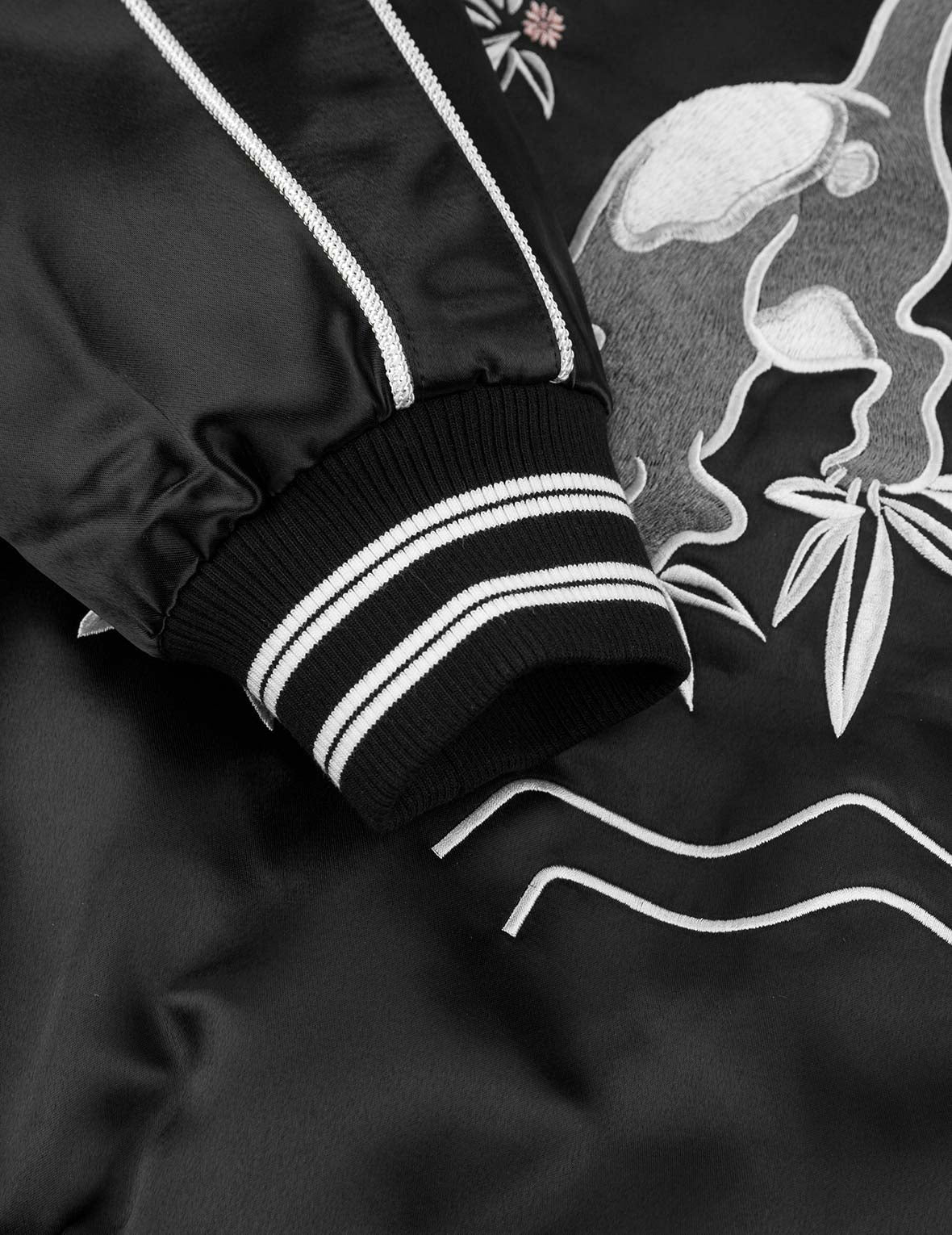 Logo and Fuzzy Cat Embroidery Fashion Fit Varsity Jacket