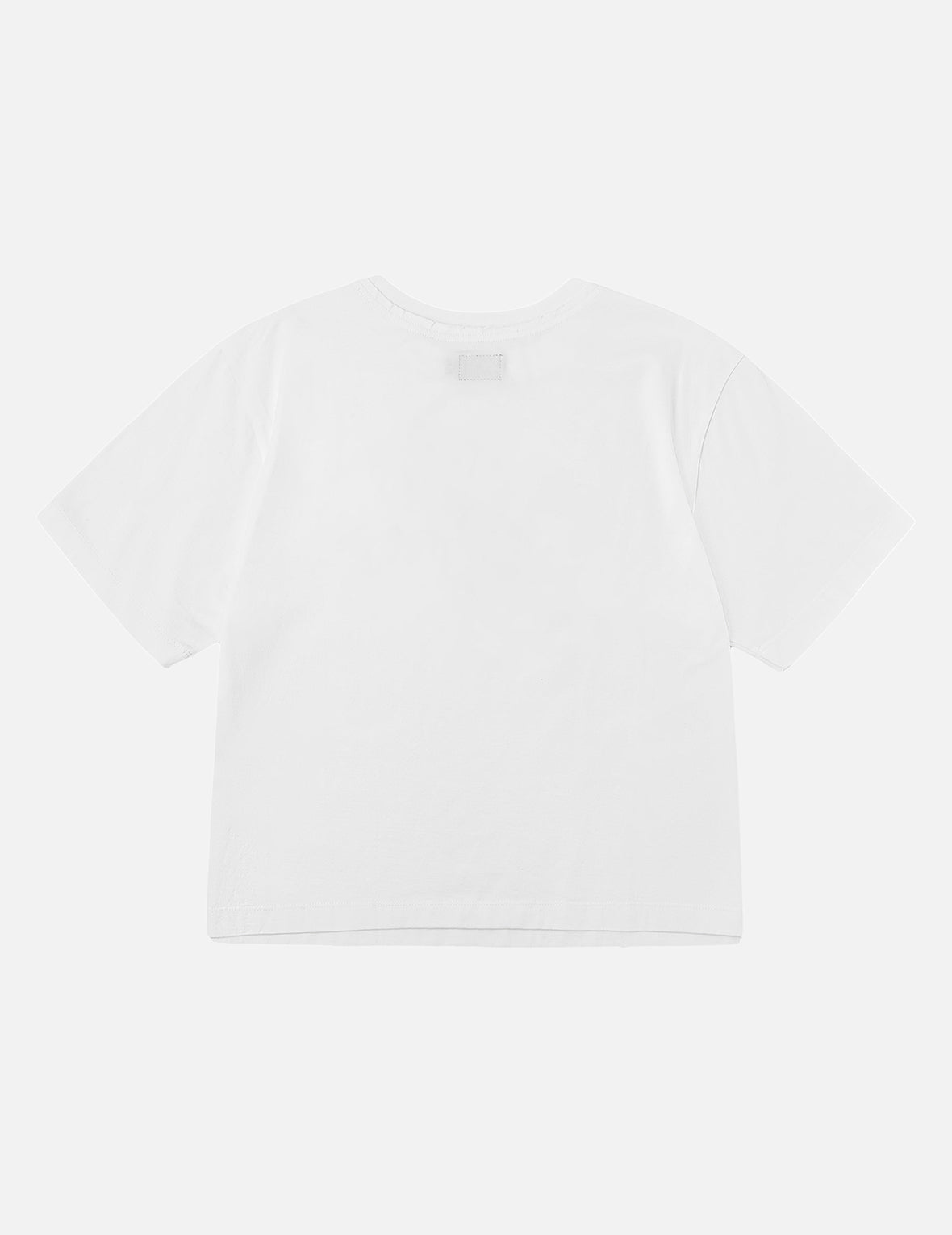 Denim Patchwork Heart and Logo Embroidery Drop Shoulder T-Shirt