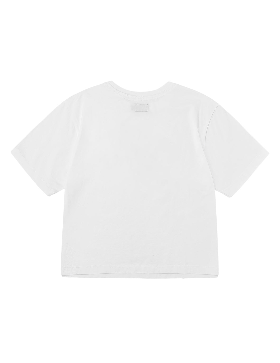 Denim Patchwork Heart and Logo Embroidery Drop Shoulder T-Shirt