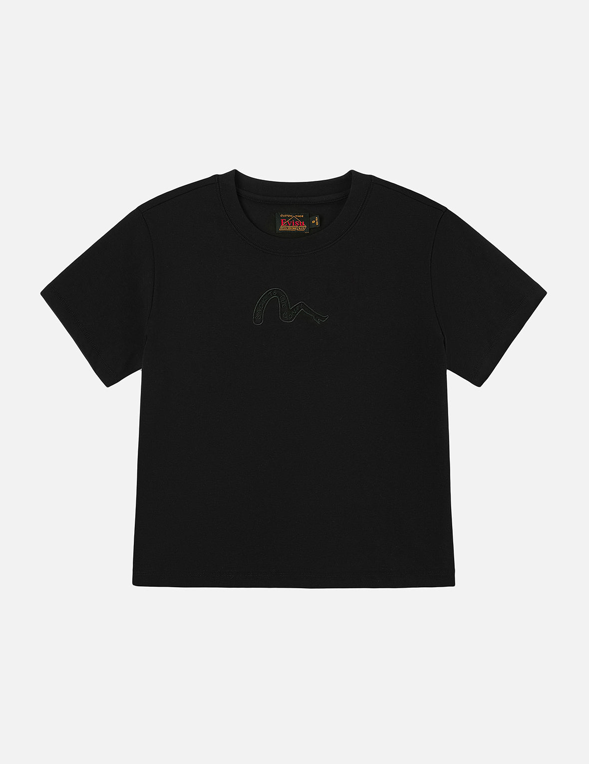 Slogan Embroidery and High-heeled Seagull Slim Fit T-Shirt