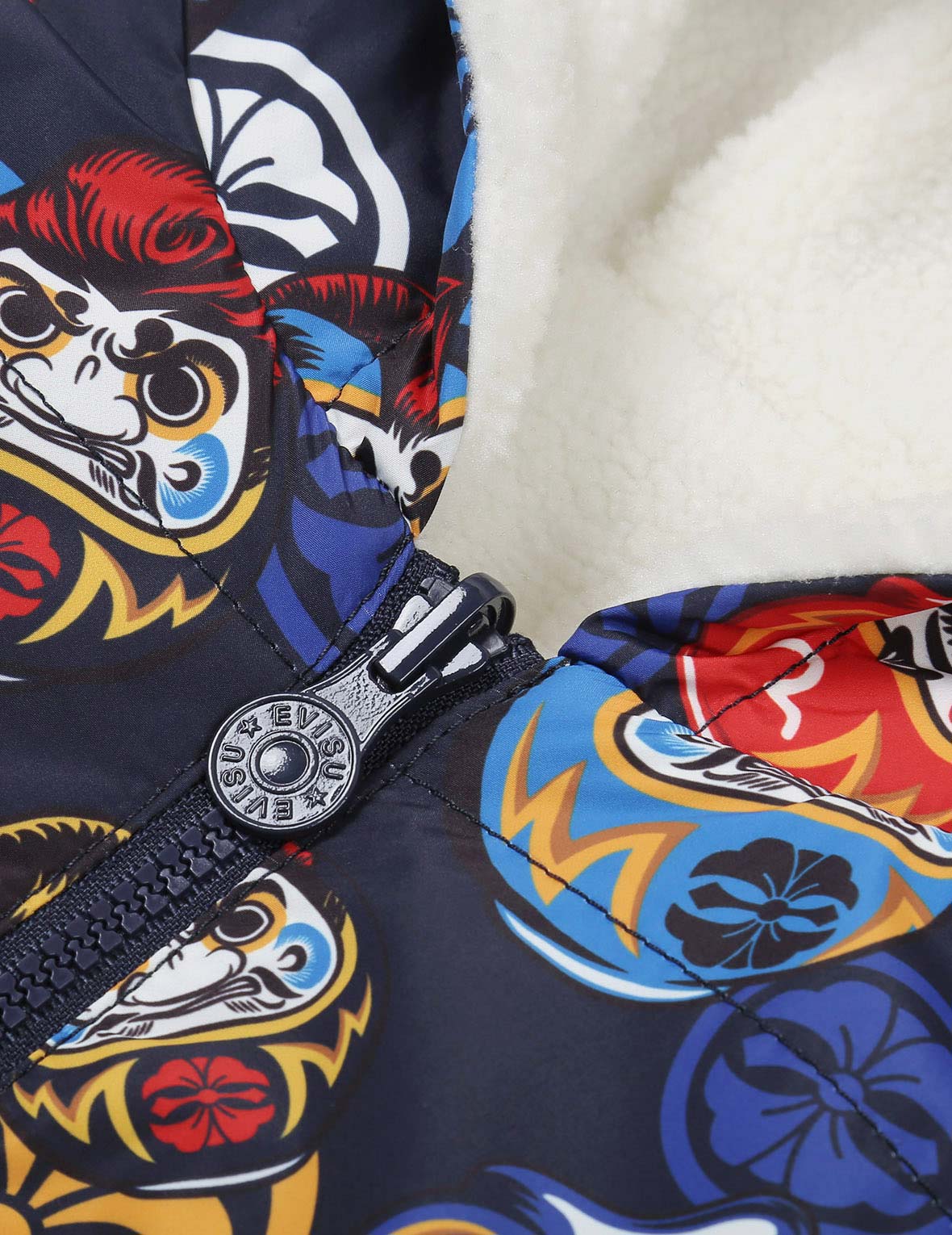 Allover Pompadour Daruma Print Reversible Jacket