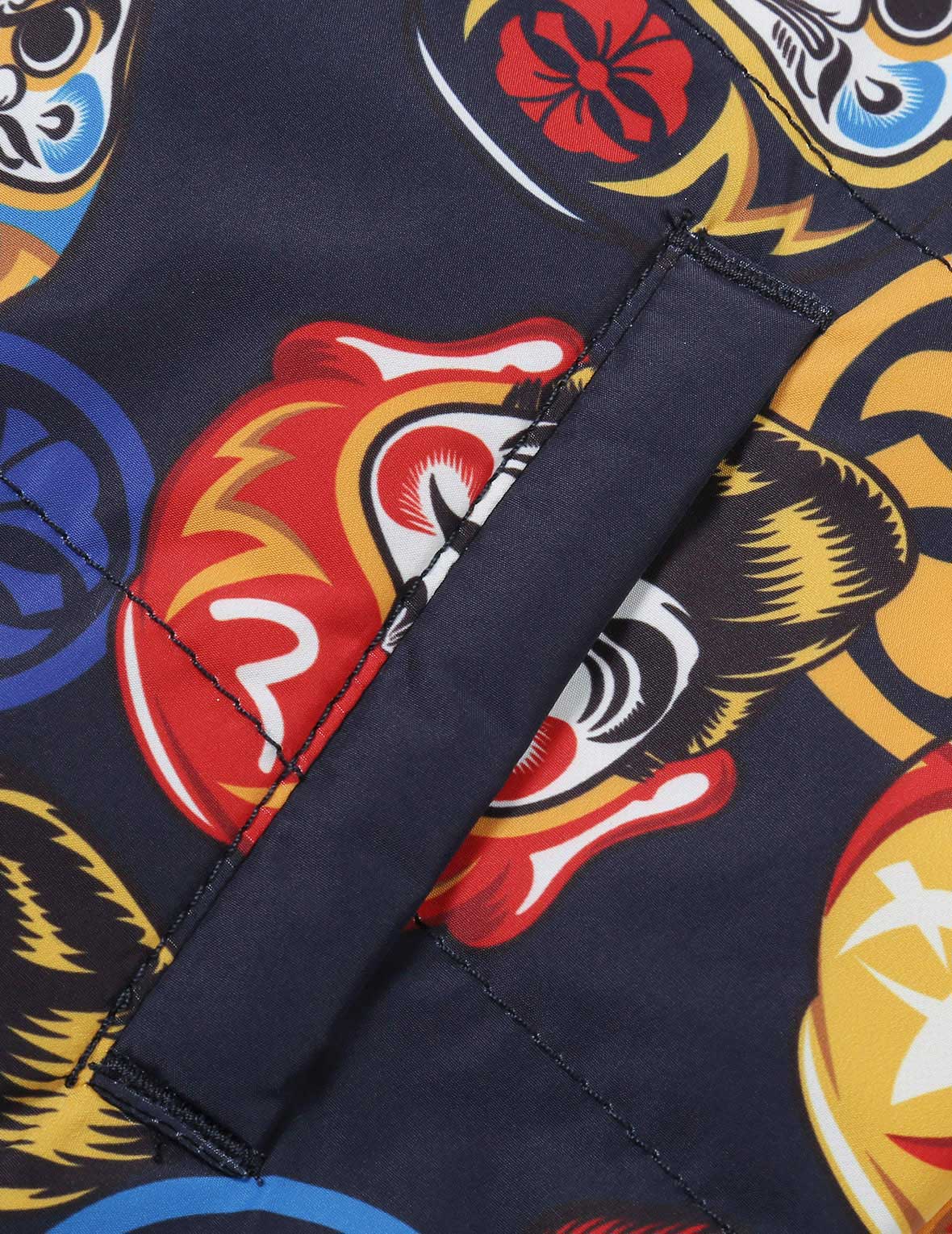 Allover Pompadour Daruma Print Reversible Jacket