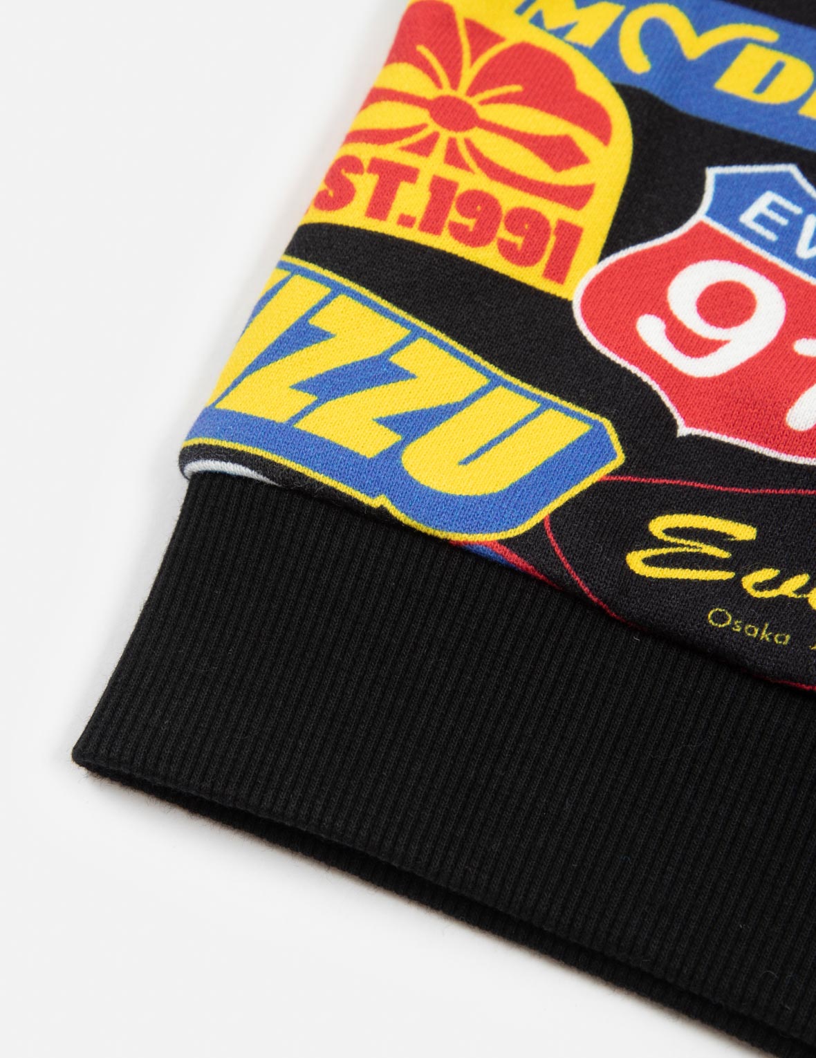 Allover Racing Badge Print Regular Fit Zip-up Hoodie