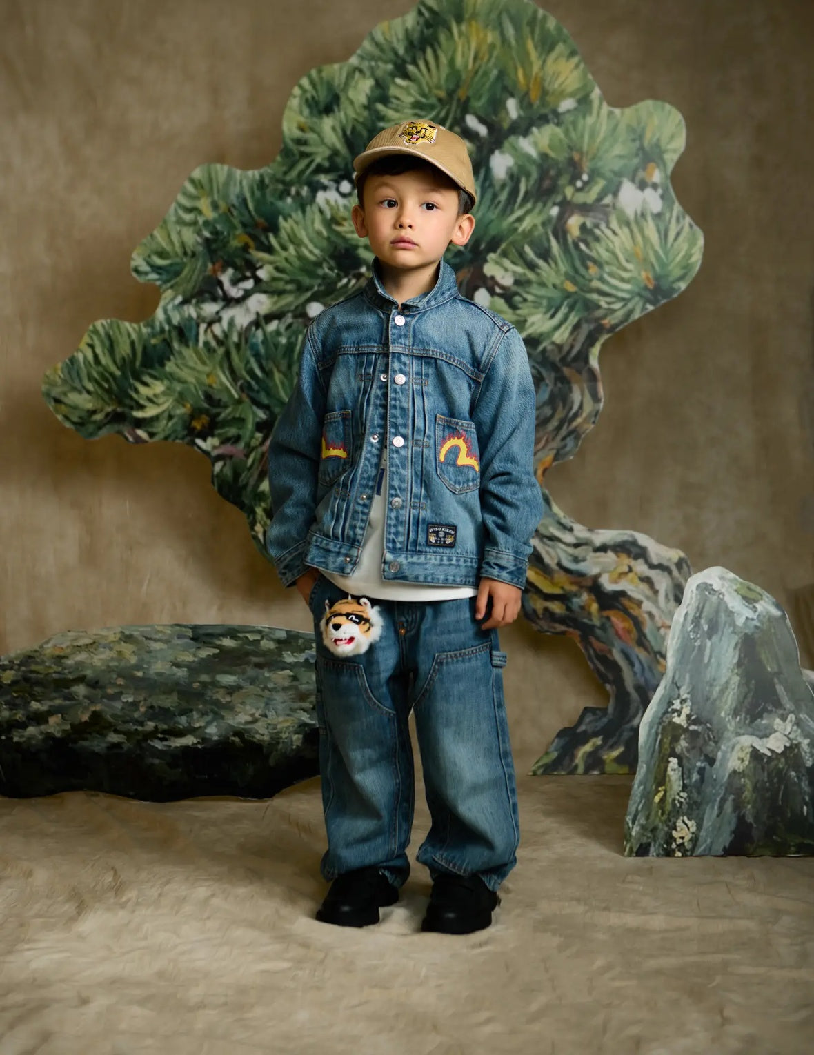 Leopard Head Embroidered Denim Jacket