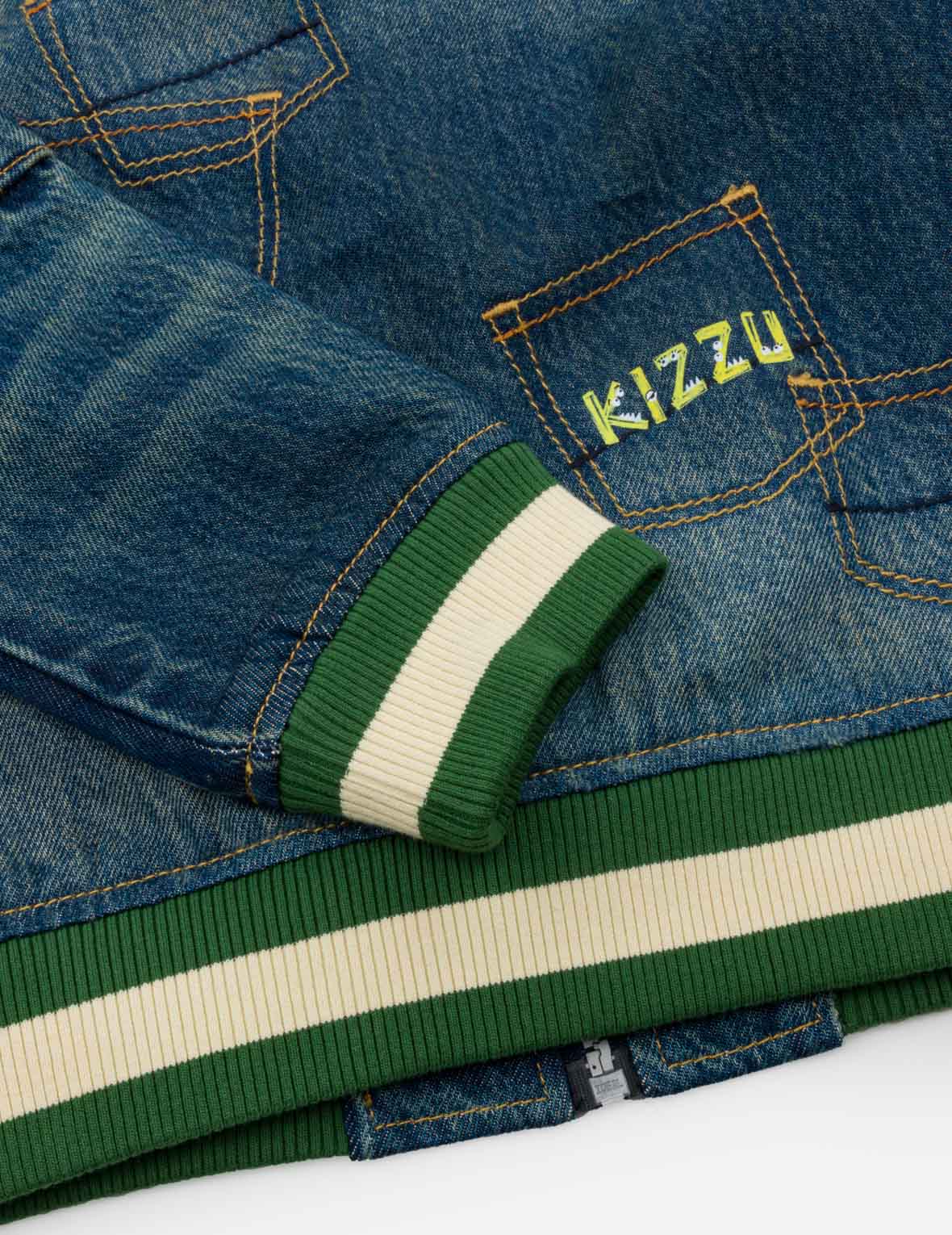 Seagull Multi-Pocket Denim Bomber Jacket