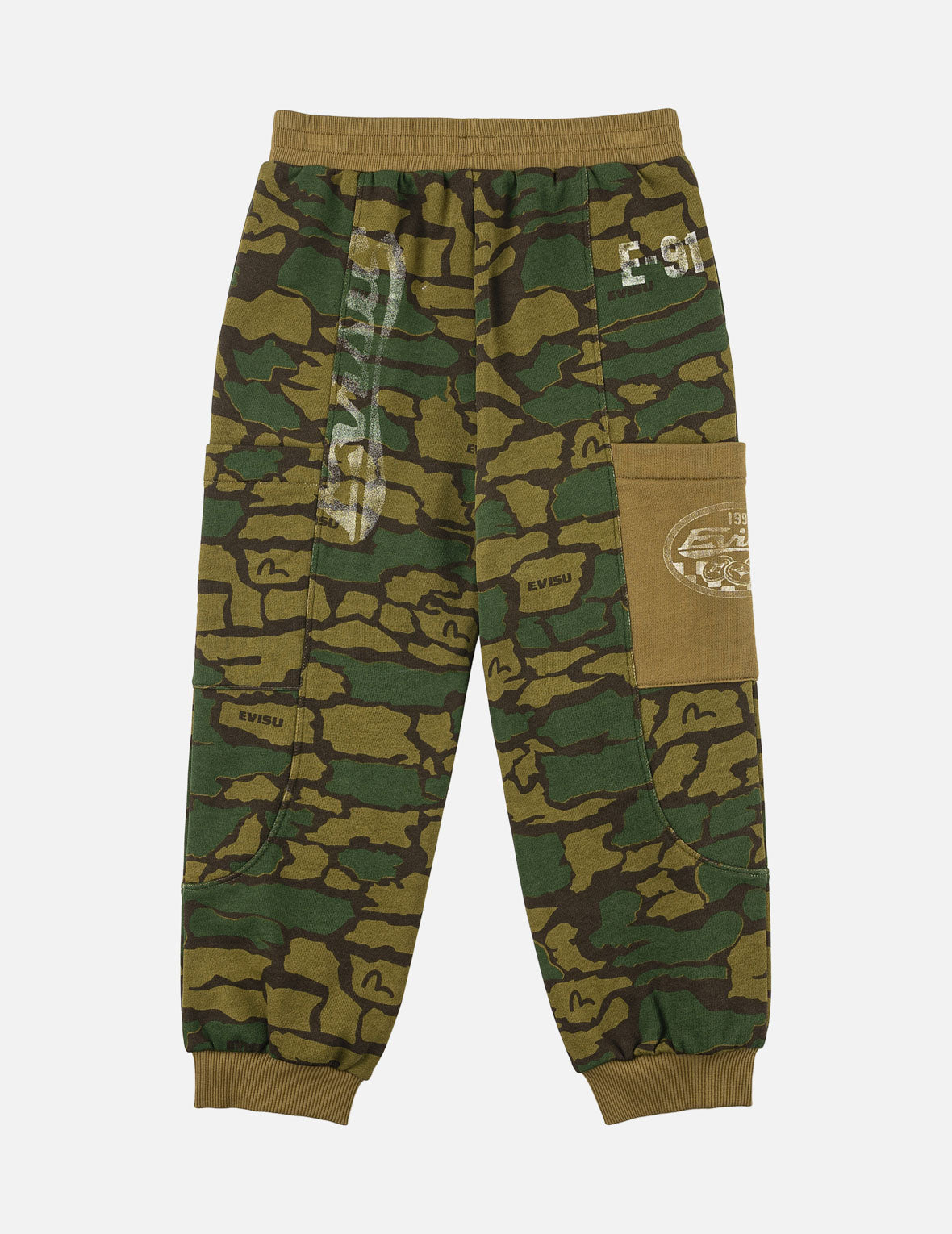 EVISU Logo Camouflage Sweatpants
