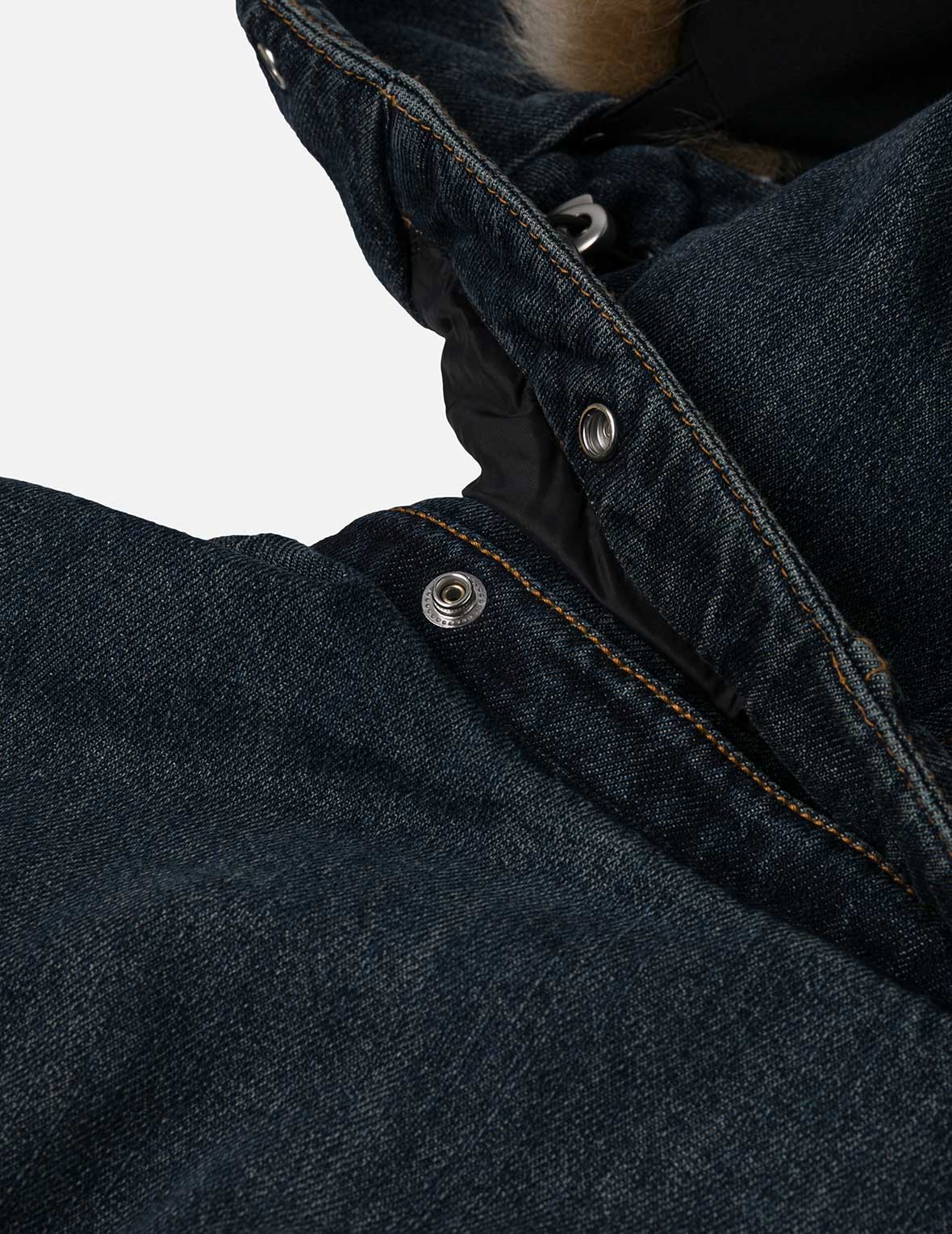 EVISU X MOOSE KNUCKLES Ukiyo-e Denim Bomber Down