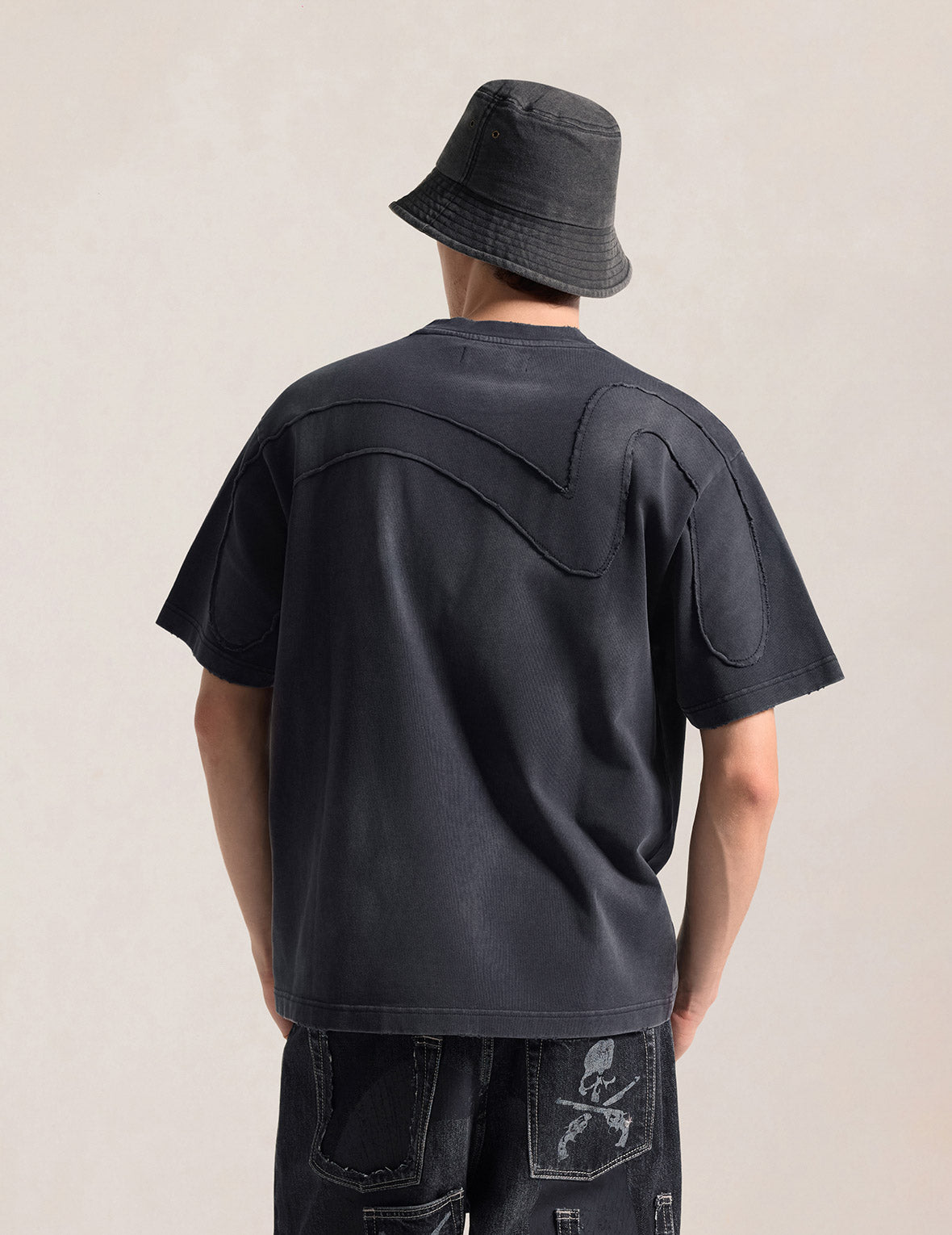 EVISU x mastermind JAPAN x roarguns Frayed Appliqué Daicock T-Shirt