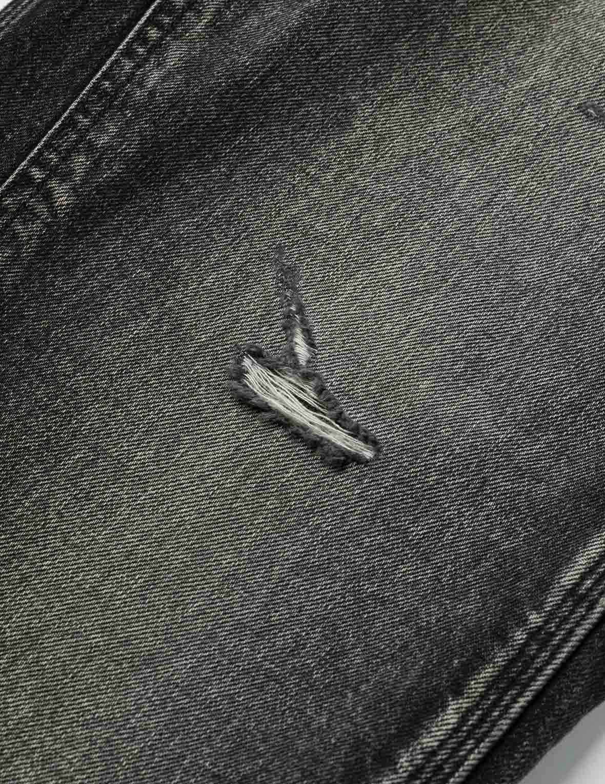 Washed Seagull Print Regular Fit Painter Jeans