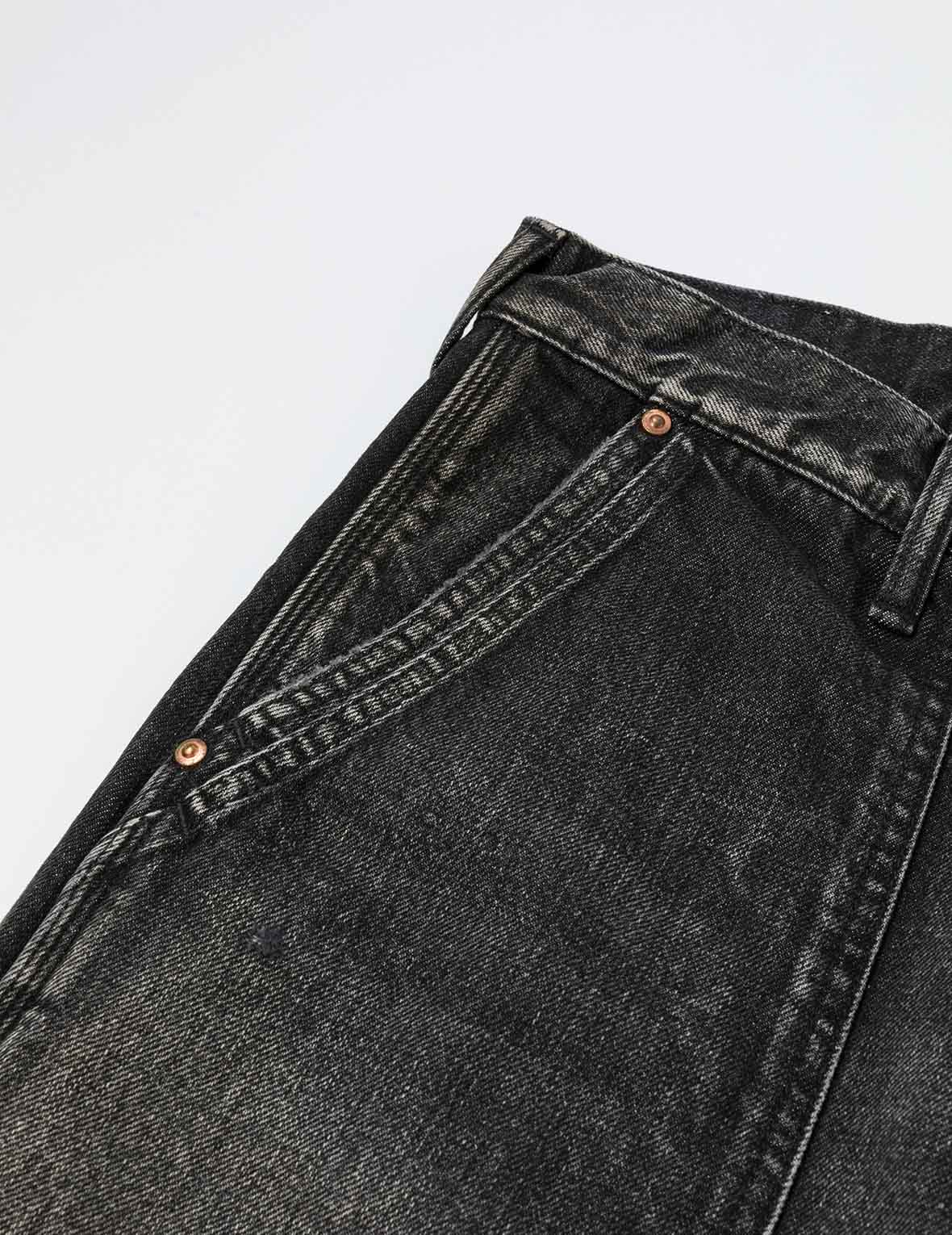 Washed Seagull Print Regular Fit Painter Jeans