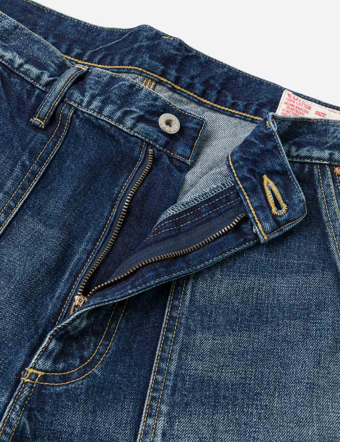 Washed Seagull Print Regular Fit Painter Jeans