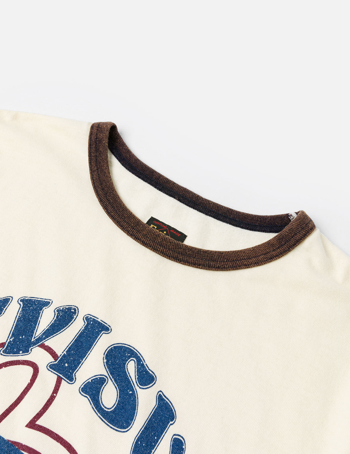 Washed Seagull and Logo Print Regular Fit Ringer T-shirt