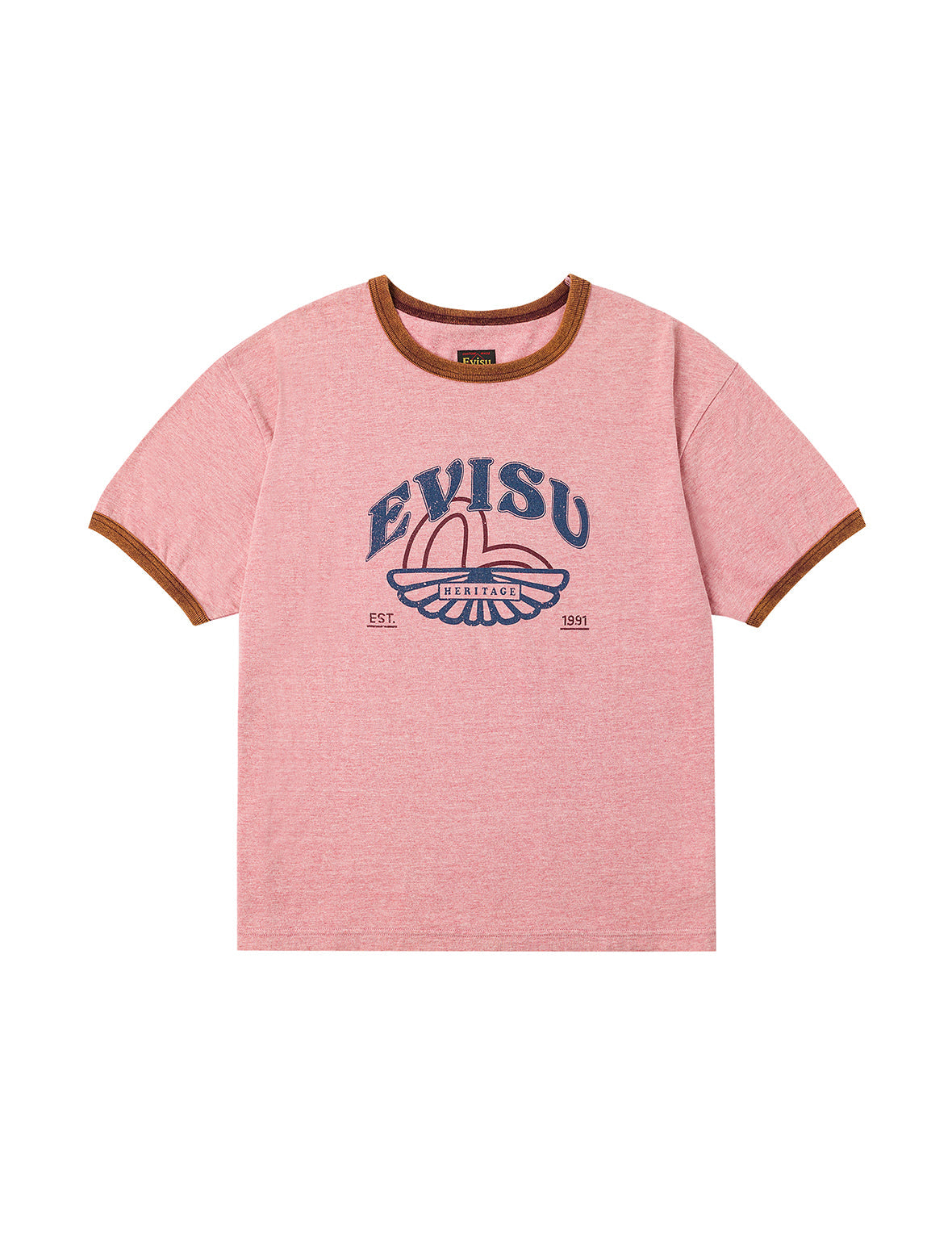 Washed Seagull and Logo Print Regular Fit Ringer T-shirt