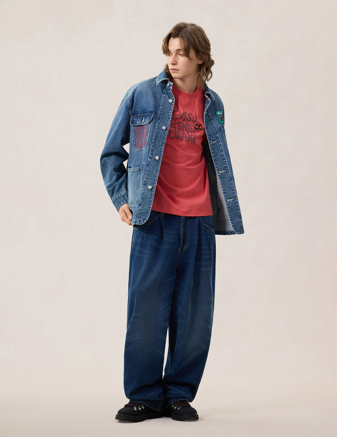 Multi Patches Denim Chore Jacket
