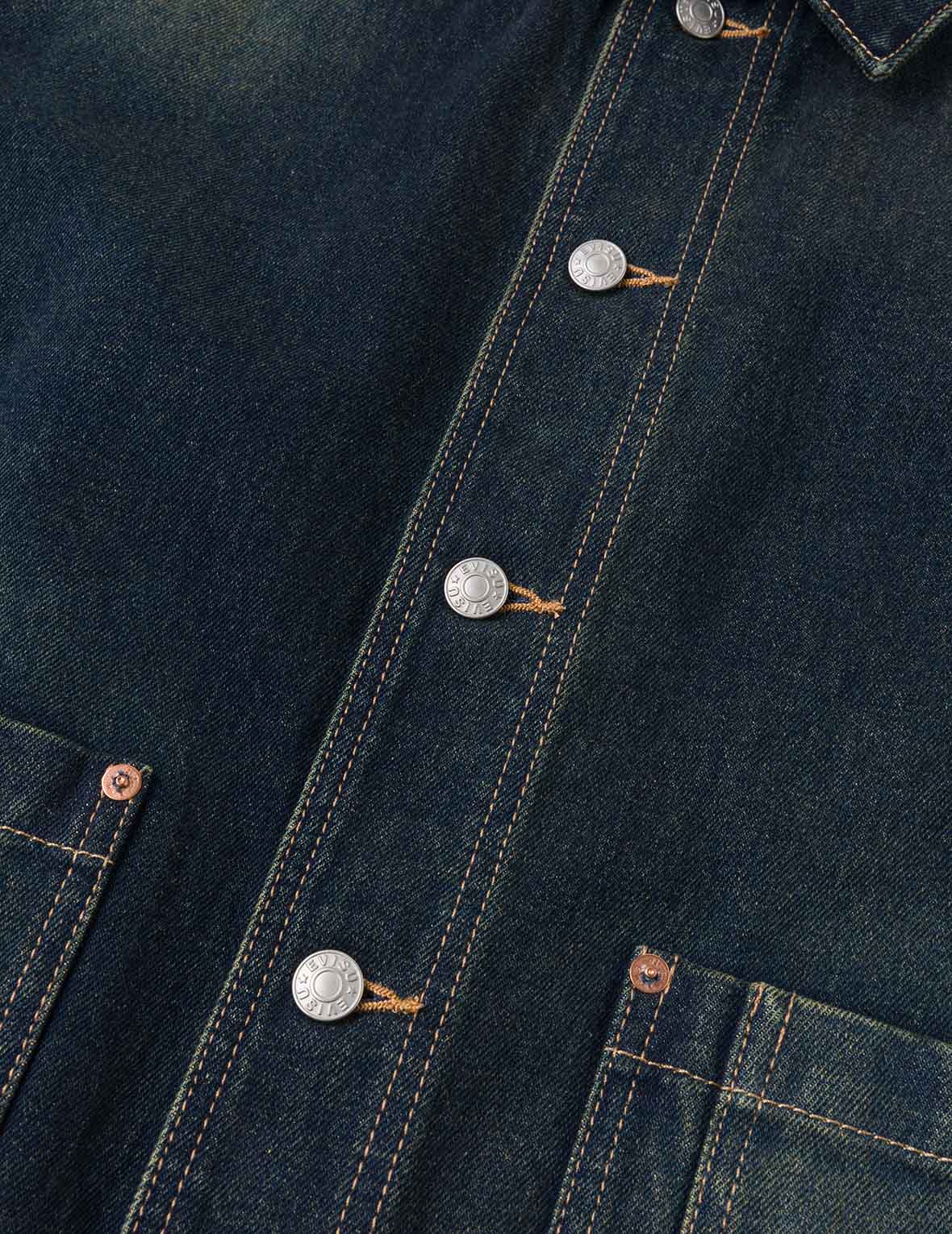 Layered Pocket Denim Worker Jacket