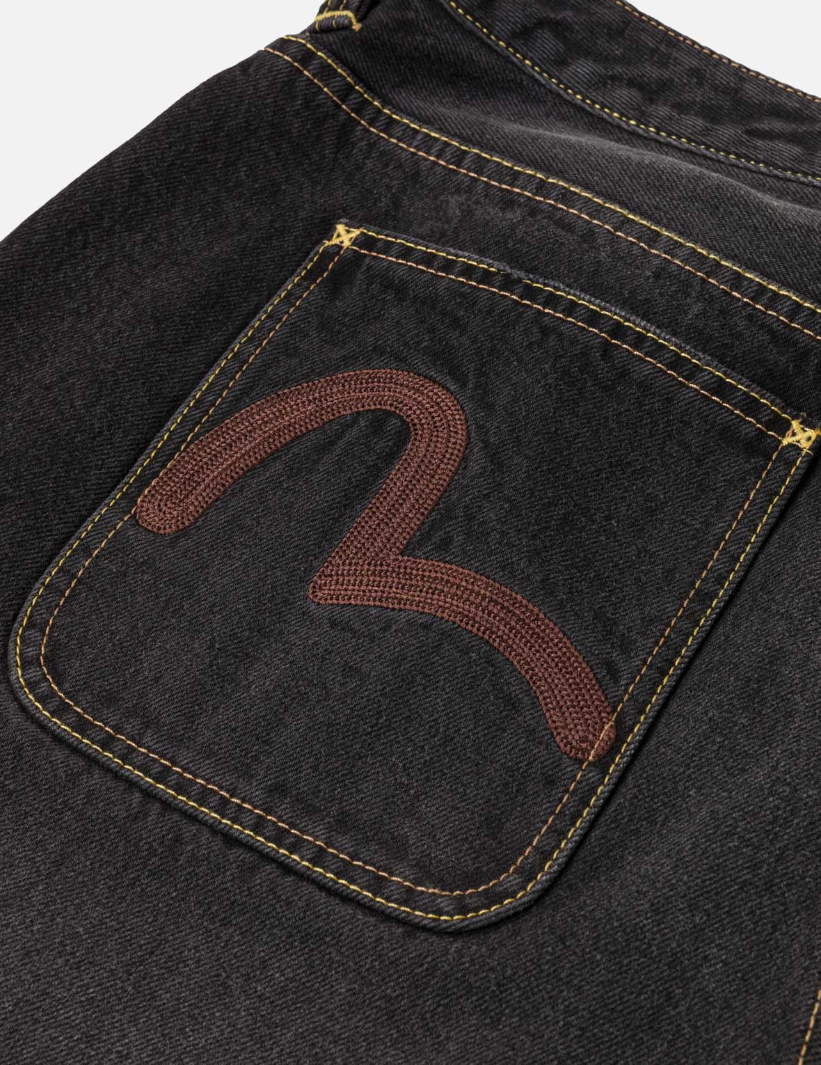 Distressed Washed Seagull Embroidery Jorts