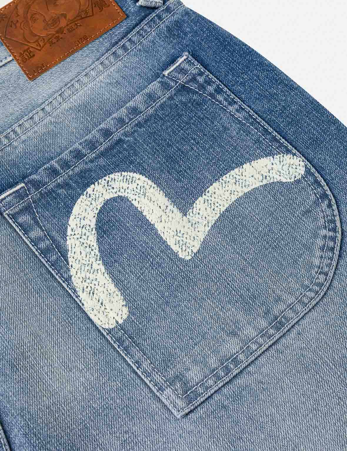 Seagull Print Double Knee Jeans