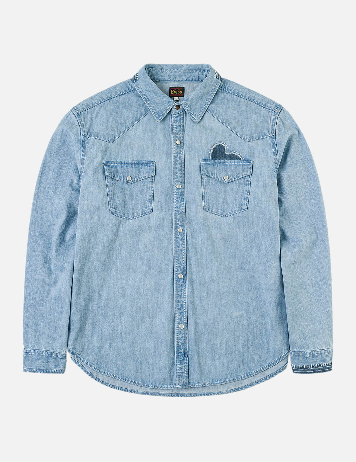 Seagull and Line Embroidery Shirt