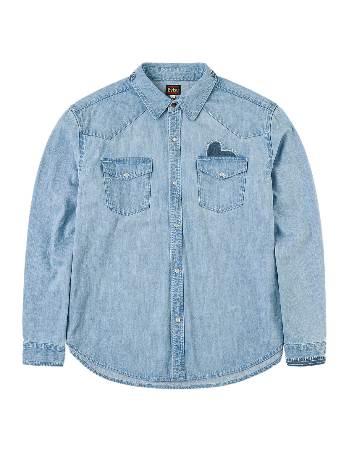 Seagull and Line Embroidery Shirt