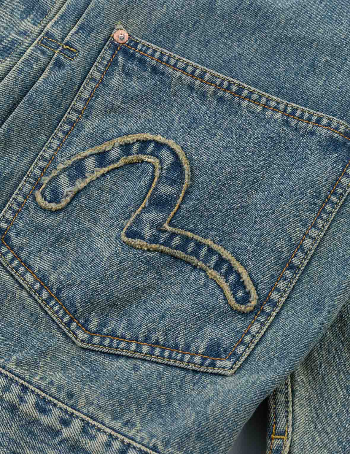 EVISU X F-LAGSTUF-F Shuga and Seagull Embroidery Relax Fit Denim Jacket