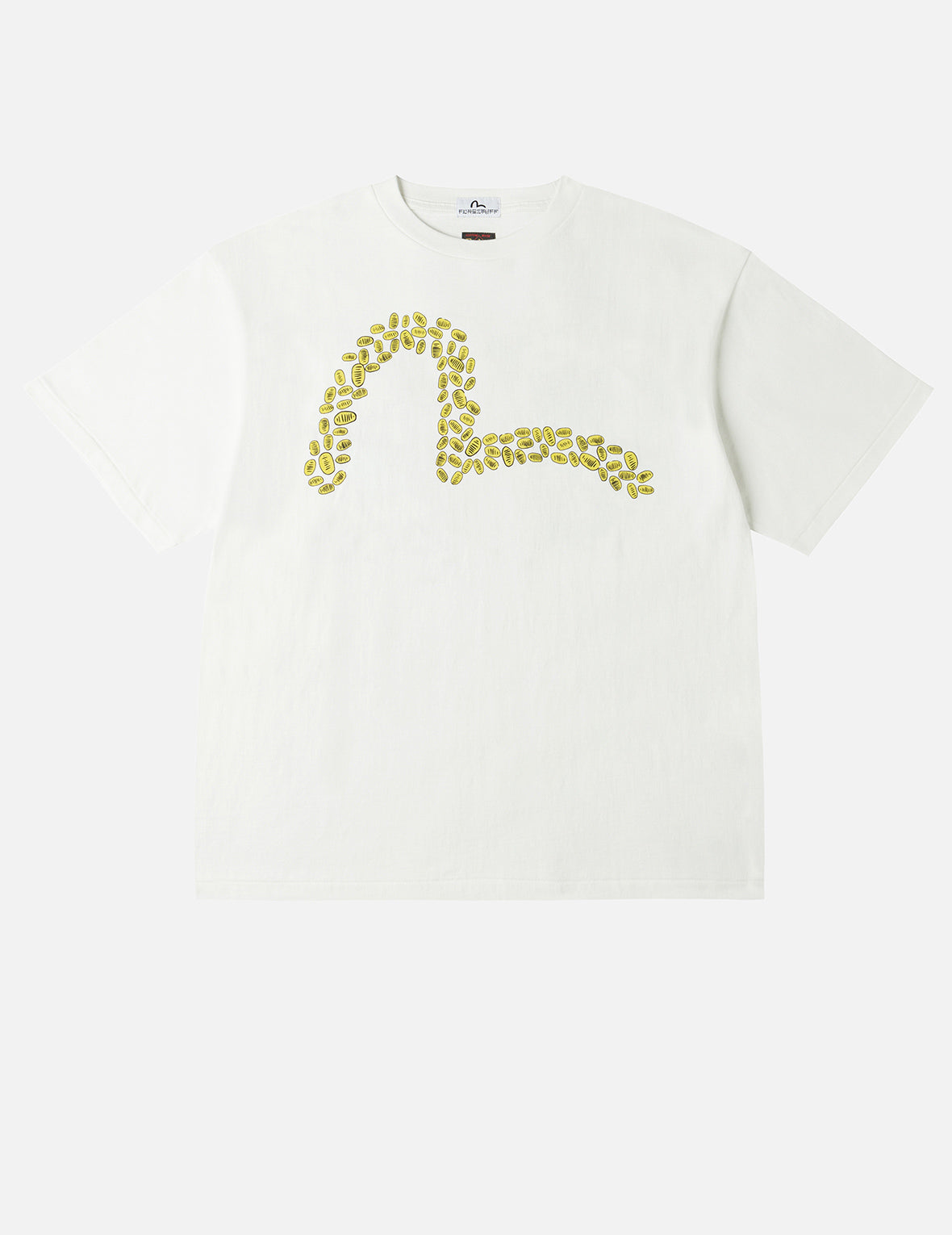 EVISU X F-LAGSTUF-F Shuga and Koban Coin Seagull Print Regular Fit T-shirt - White