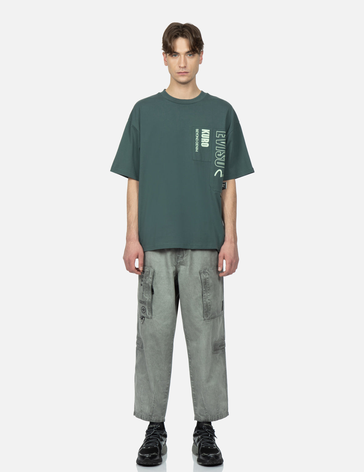 Seagull Embroidery Garment Dye Denim Pants
