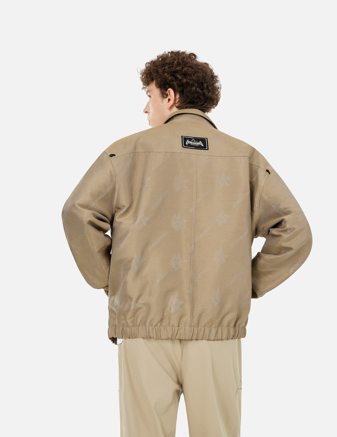 Monogram Logo Jacquard Oversized Coach Jacket