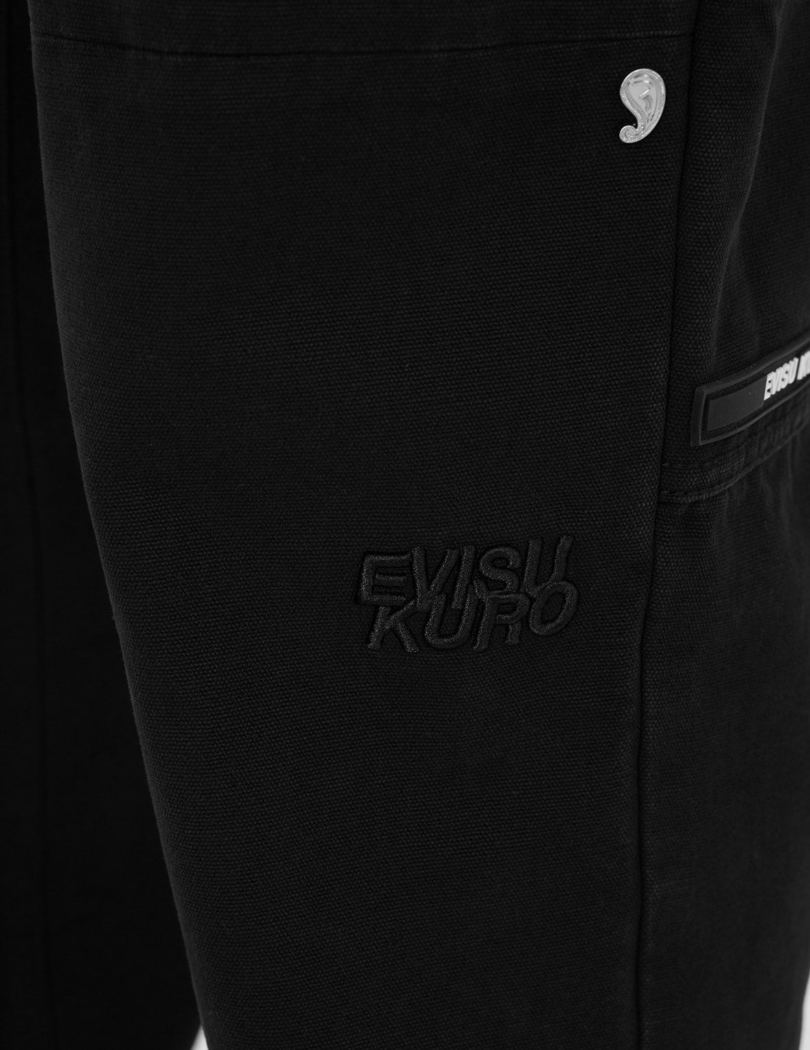 Seagull and Logo Embroidery Loose Fit Cargo Pants
