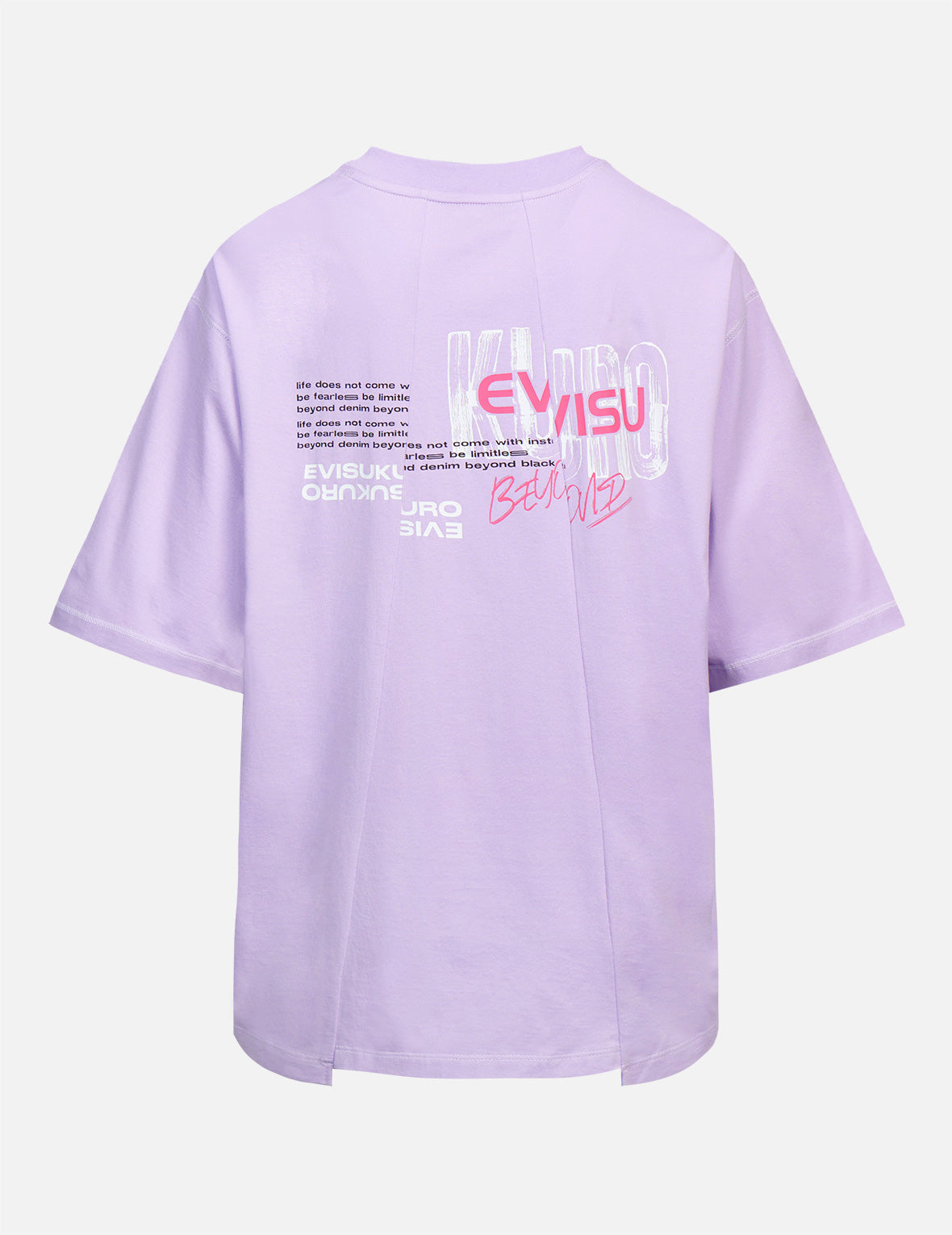 Logo and Slogan Print Fabric blocking T-shirt