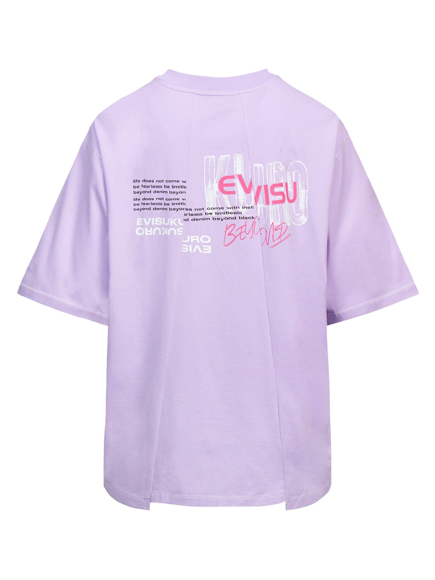 Logo and Slogan Print Fabric blocking T-shirt