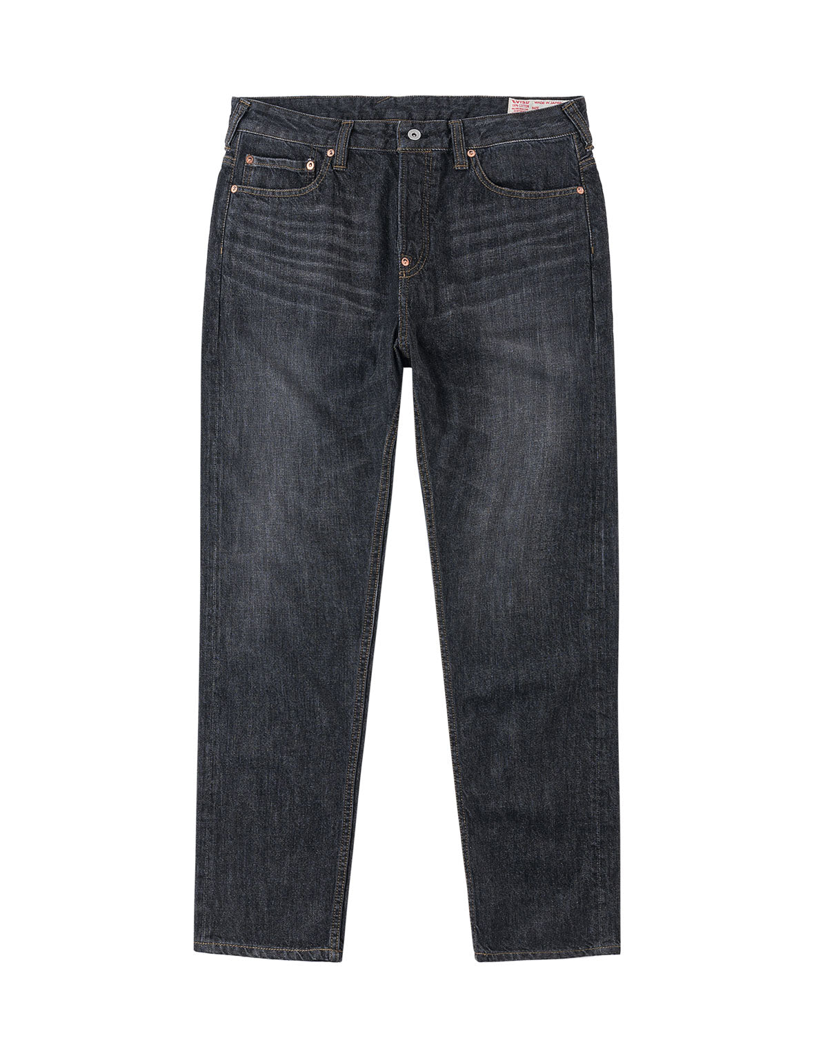 Black Washed Seagull Print Taper Fit Jeans #2017