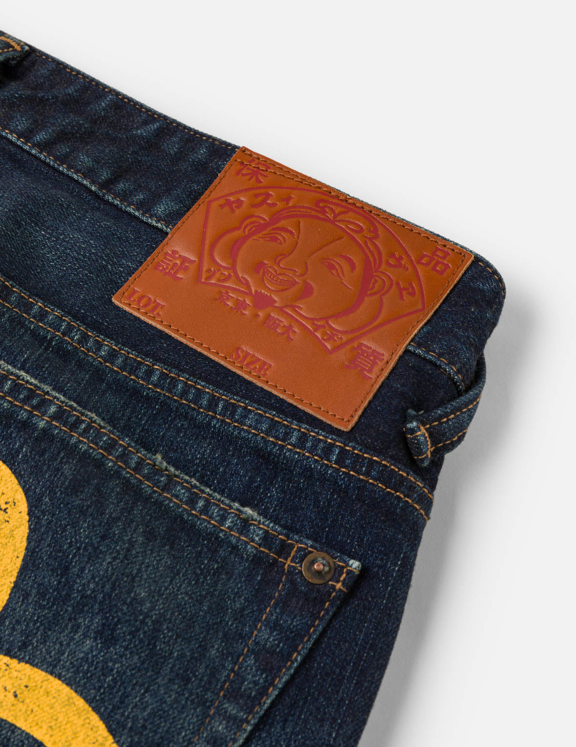 Dark-washed Seagull Print Regular Fit Jeans #2020