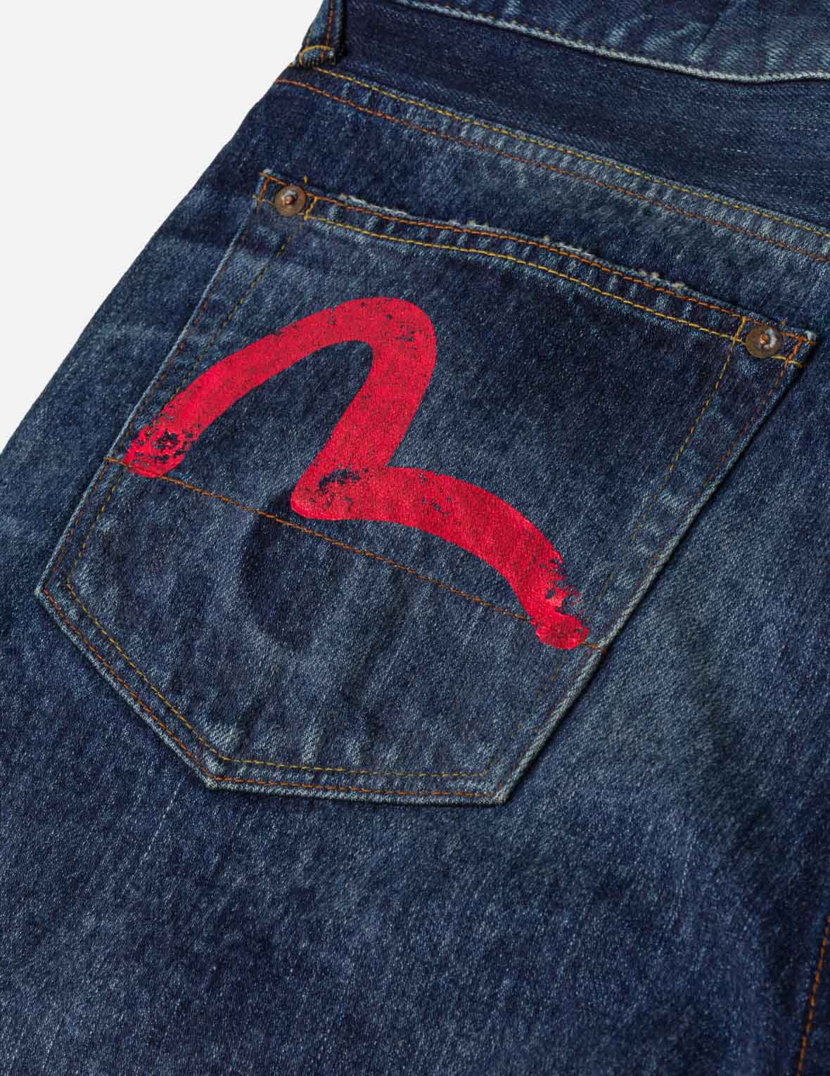 Mid-washed Seagull Print Loose Fit Jeans #2038