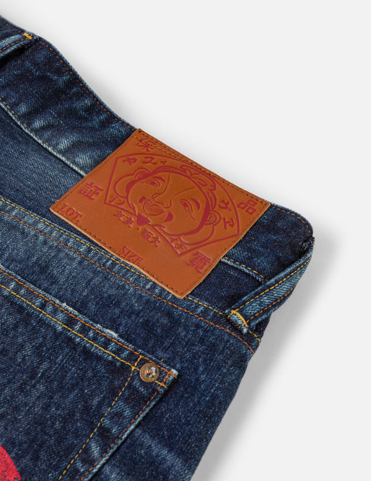 Mid-washed Seagull Print Loose Fit Jeans #2038