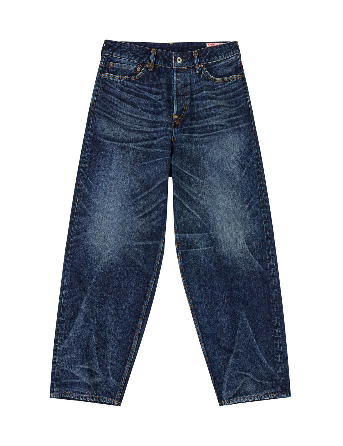 Mid-washed Seagull Print Loose Fit Jeans #2038