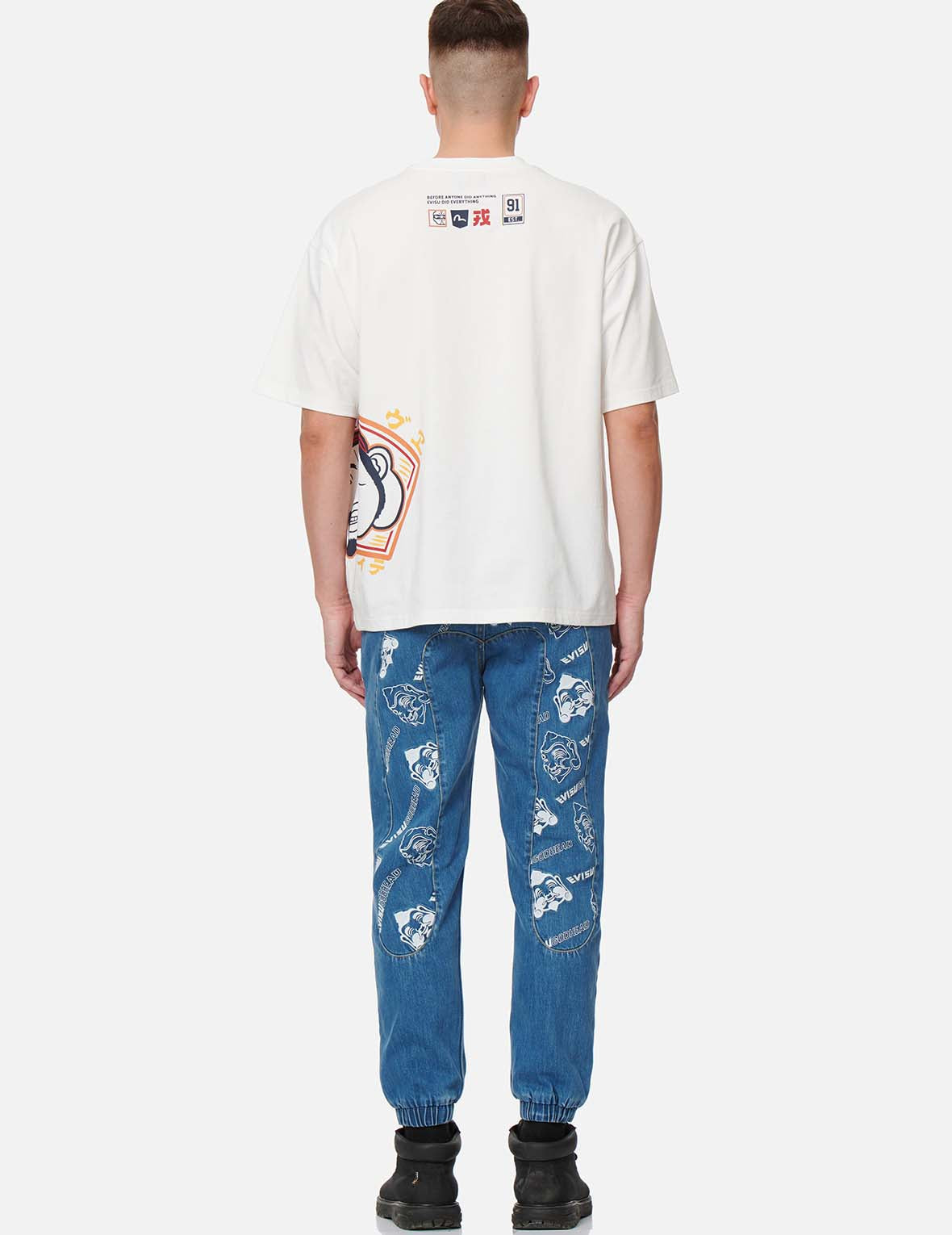 Godhead and Logo Embroidery Daicock Insert Denim Jogger Pants