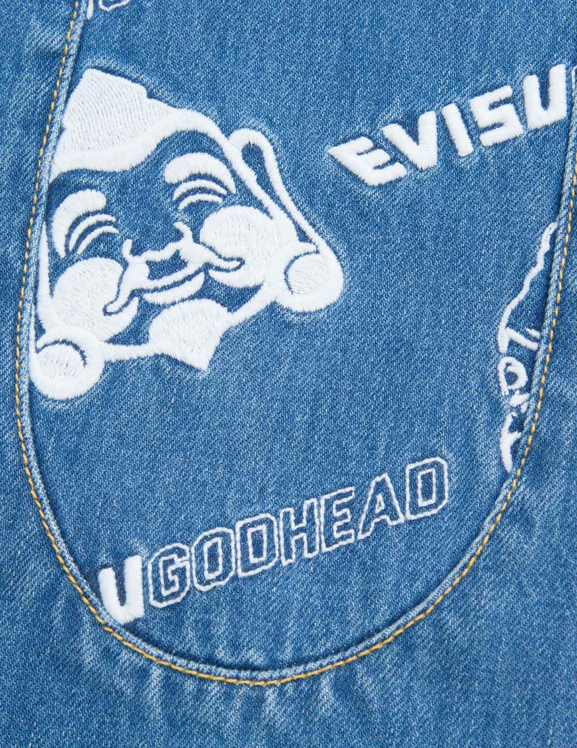 Godhead and Logo Embroidery Daicock Insert Denim Jogger Pants