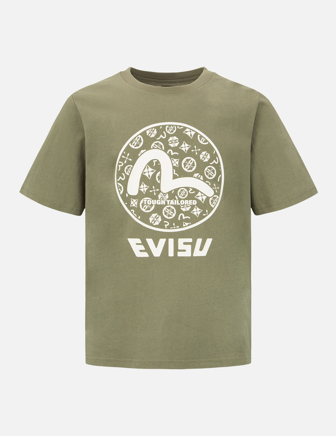 Kamon-pattern Seagull Motif Print T-Shirt