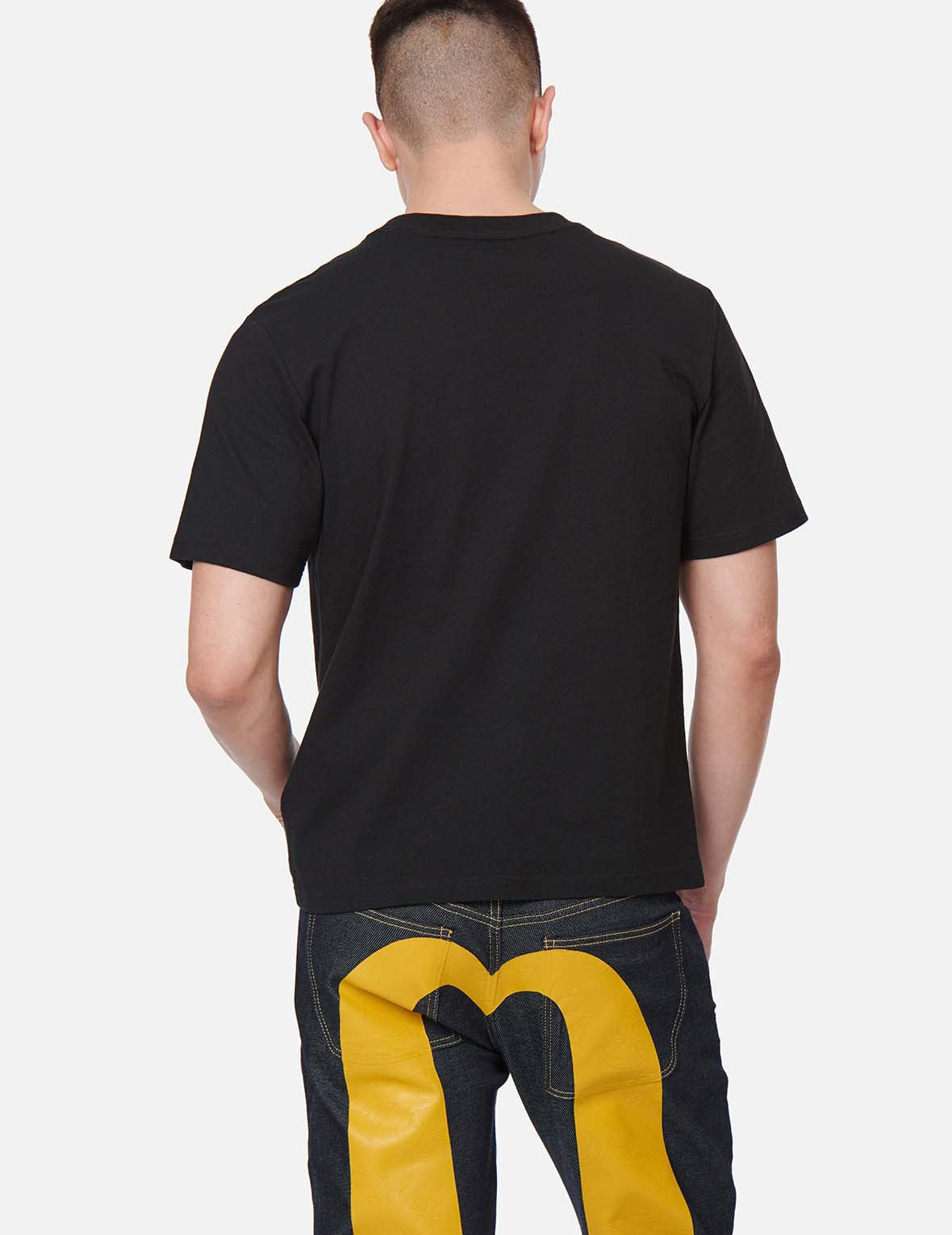 Kamon-pattern Seagull Motif Print T-Shirt