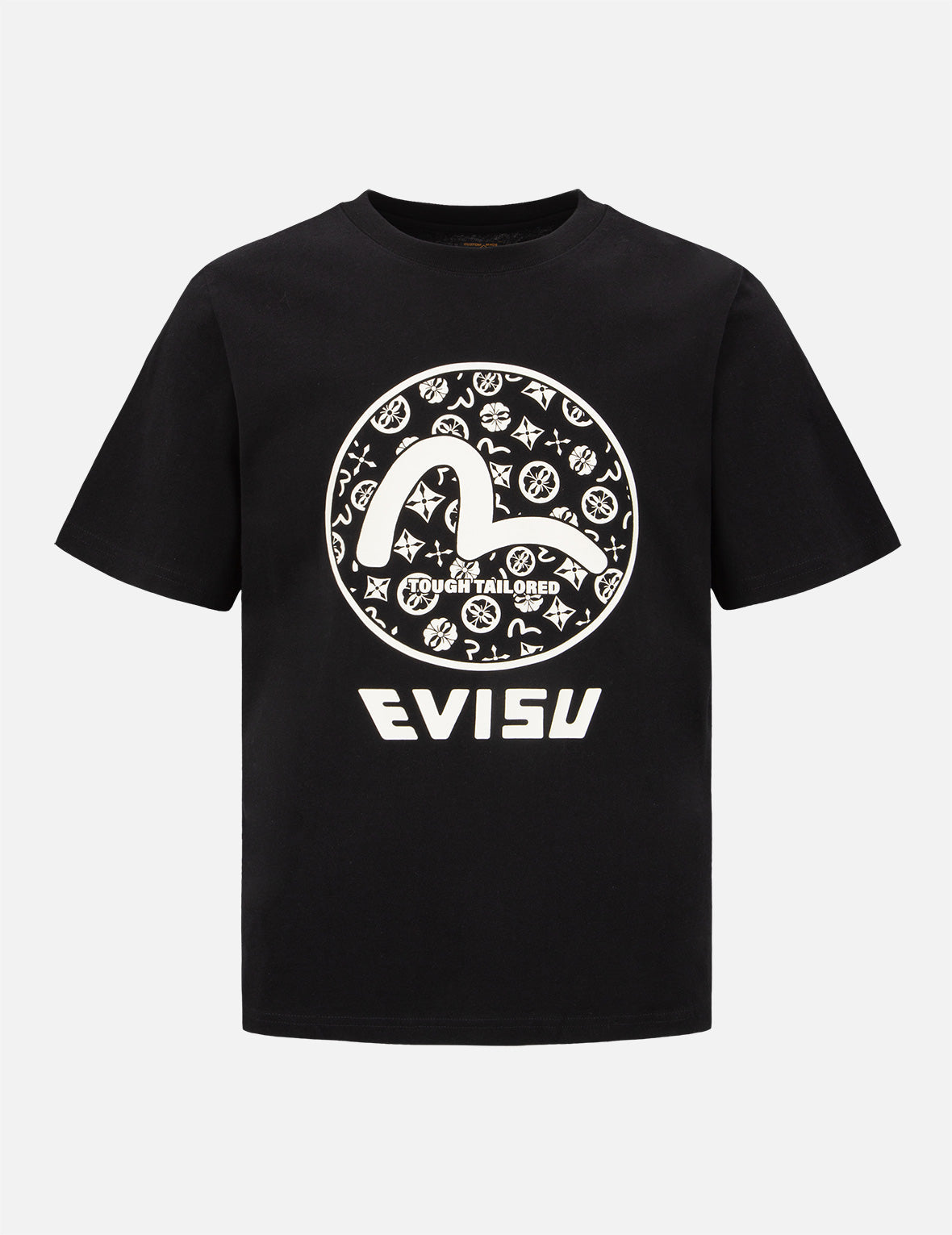 Kamon-pattern Seagull Motif Print T-Shirt